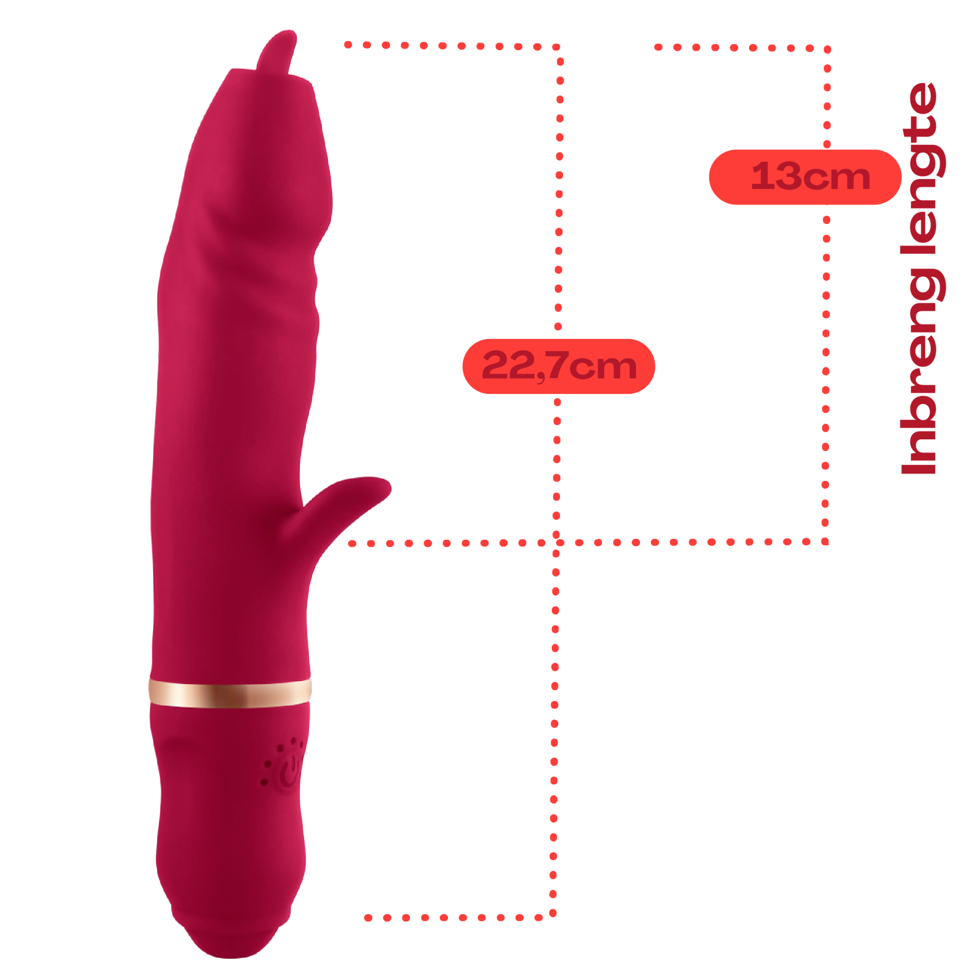Tarzan vibrator met tong 22,7cm Rood kopen