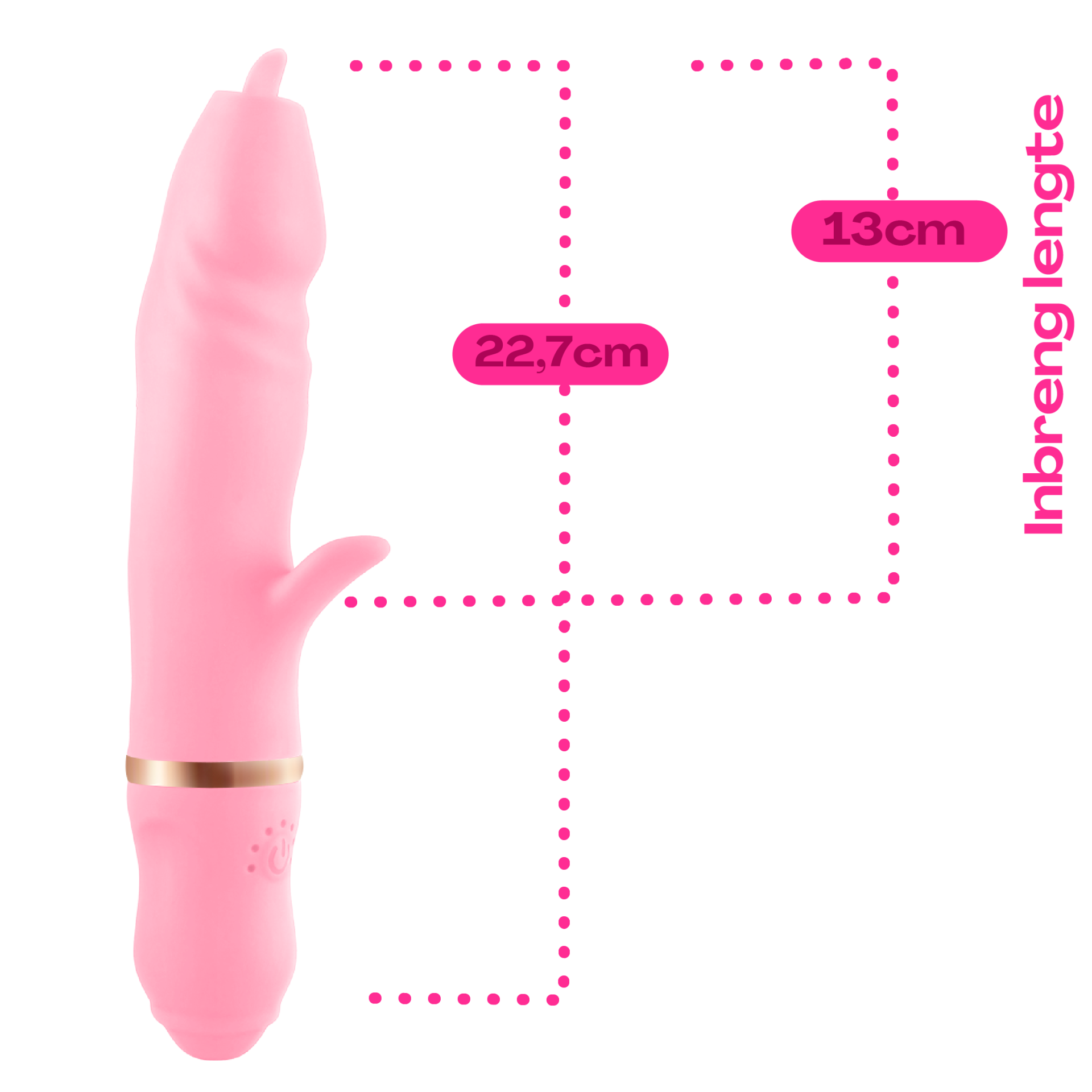 Tarzan vibrator tong 22,7cm Lichtroze kopen