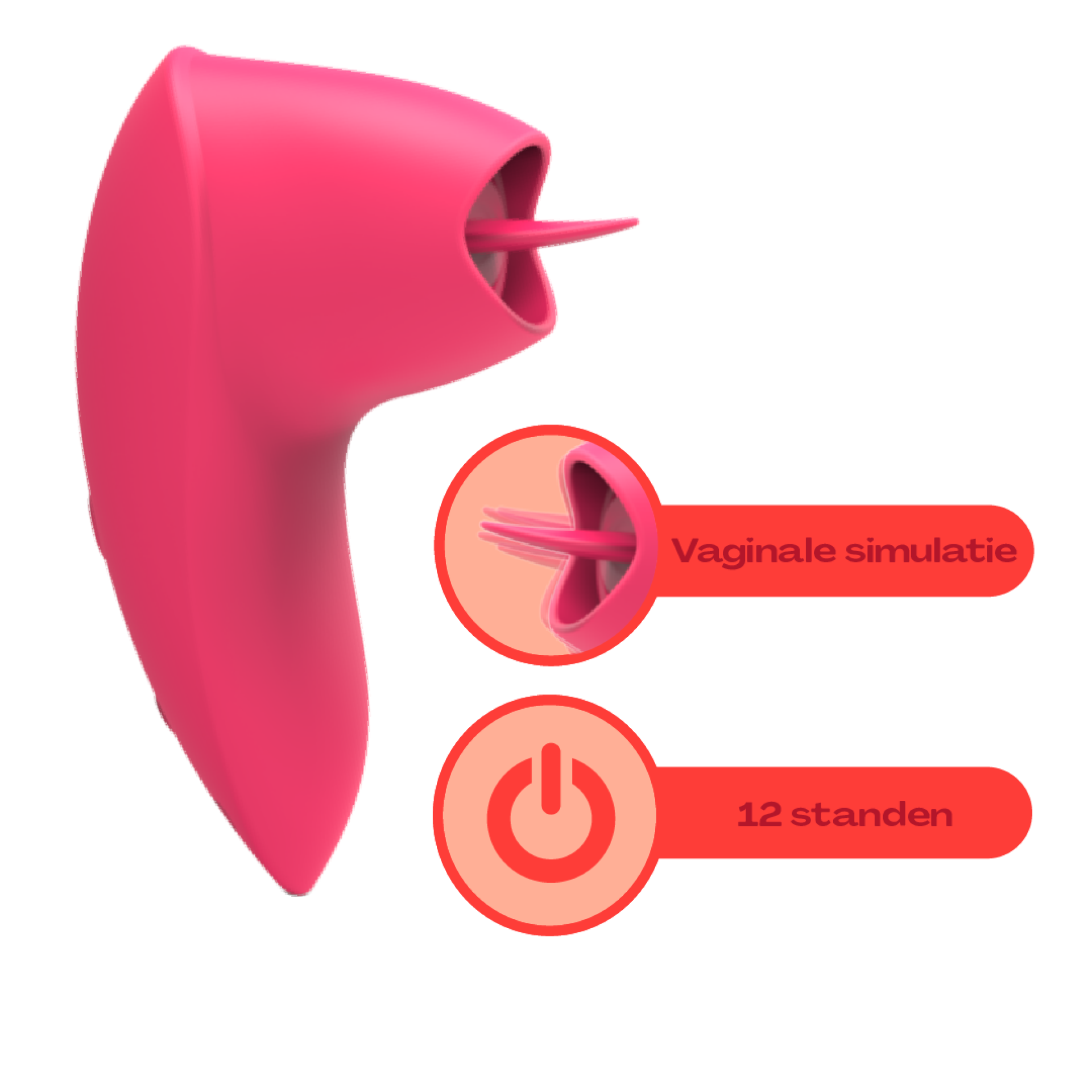 Luchtdruk vibrator tong roze 8cm kopen