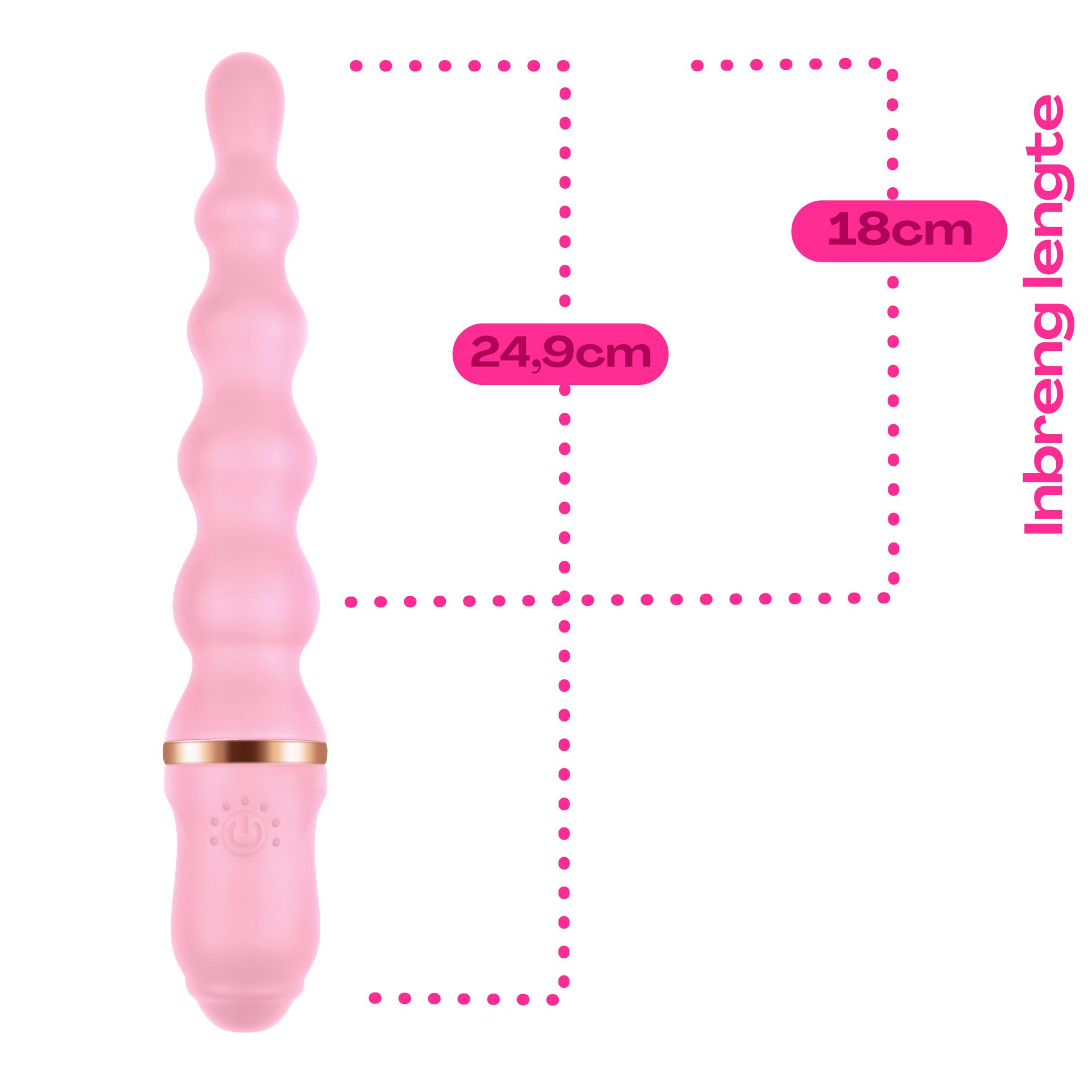 Anale vibrator 24,9cm Lichtroze kopen
