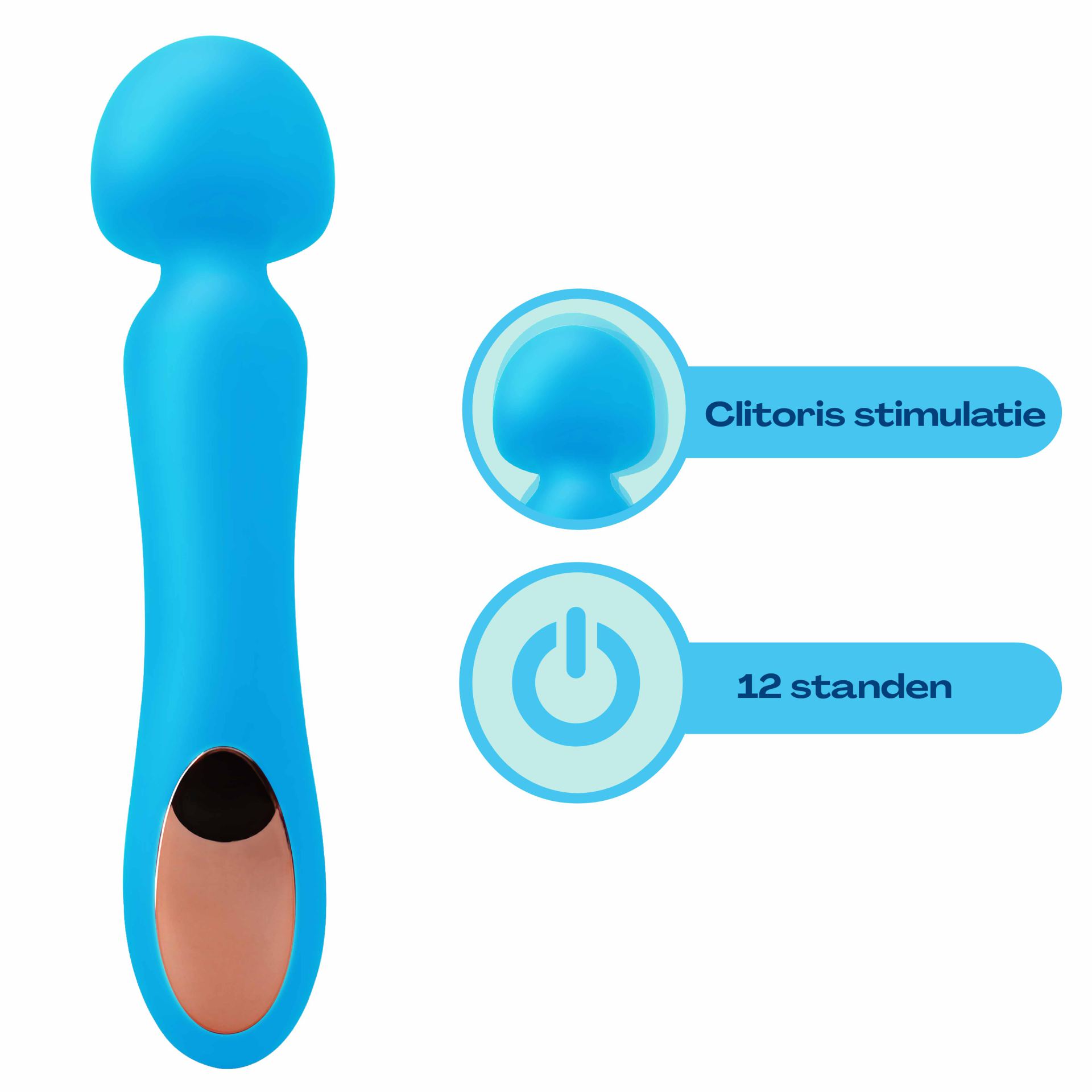 Wand vibrator - 23,1cm - Blauw bestellen