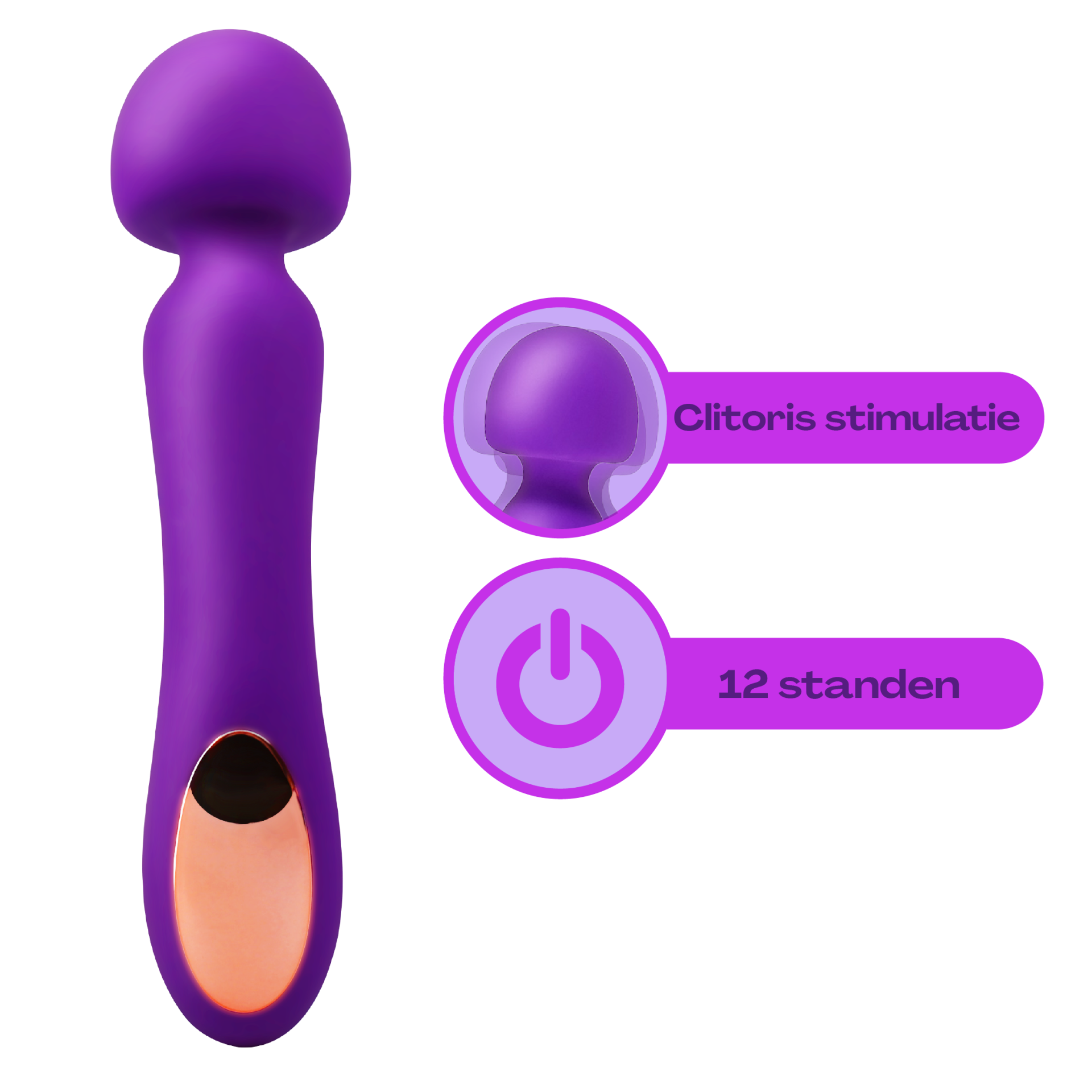 Wand vibrator 23,1cm Paars bestel