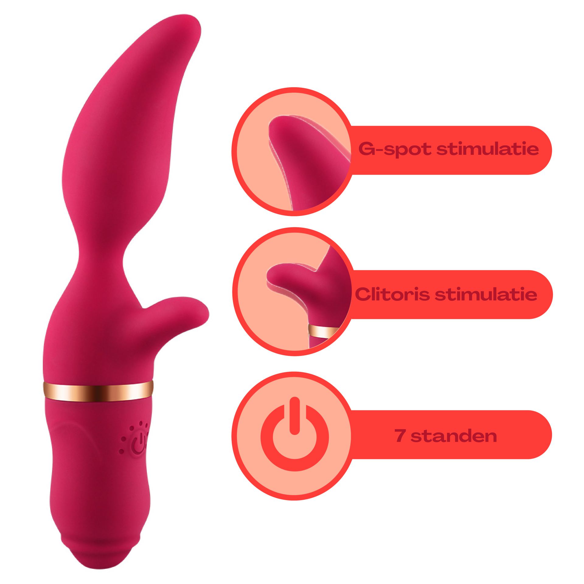 Tarzan Rood vibrator mangovorm 19,8cm