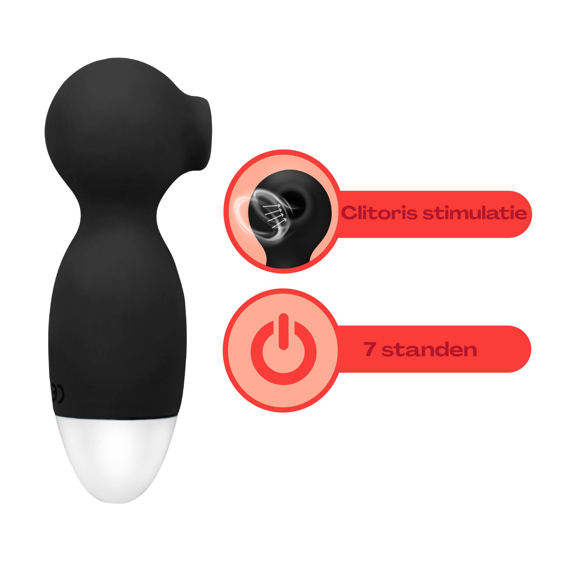 Luchtdruk vibrator klein 12,2cm Zwart bestel