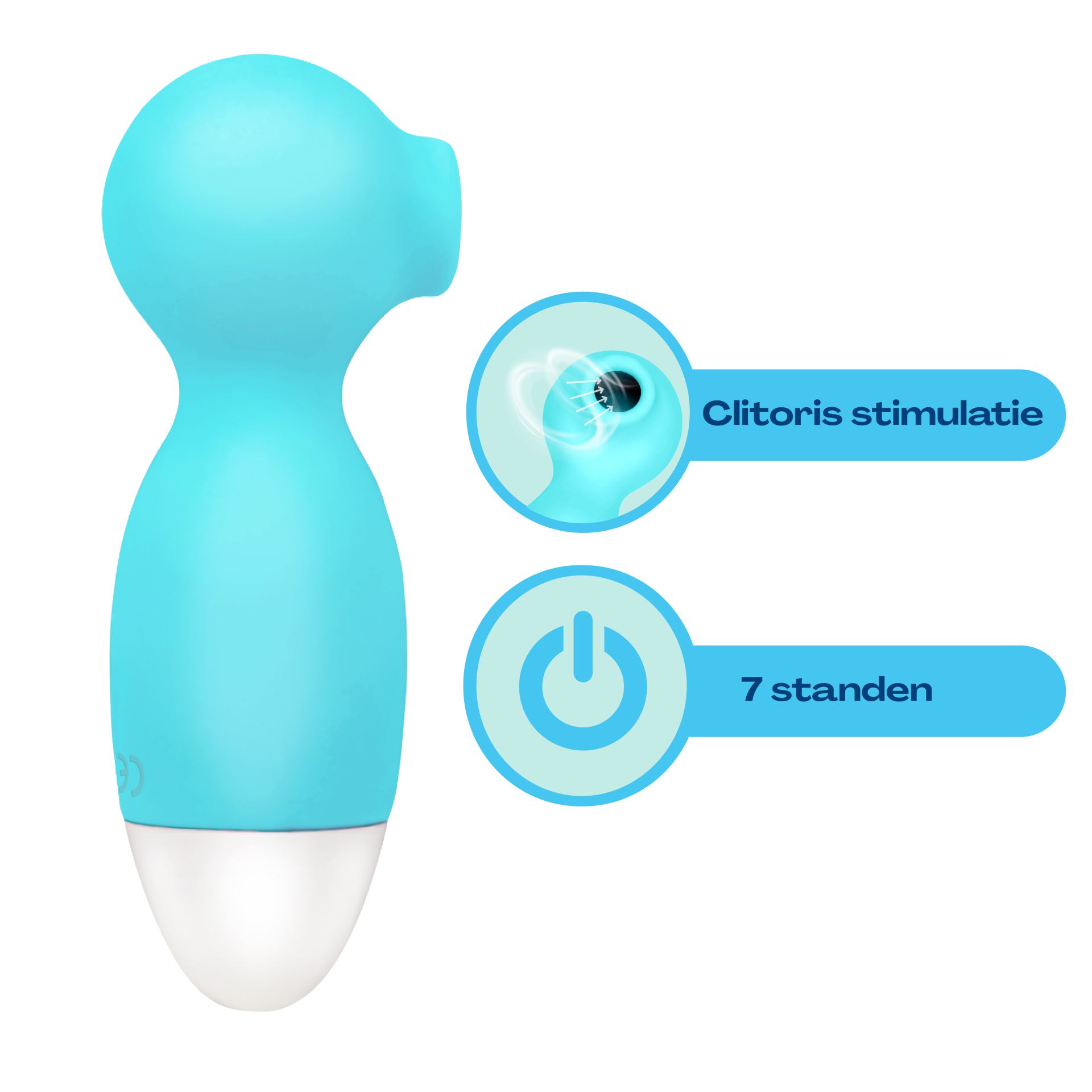 goede Luchtdruk vibrator klein 12,2cm Blauw