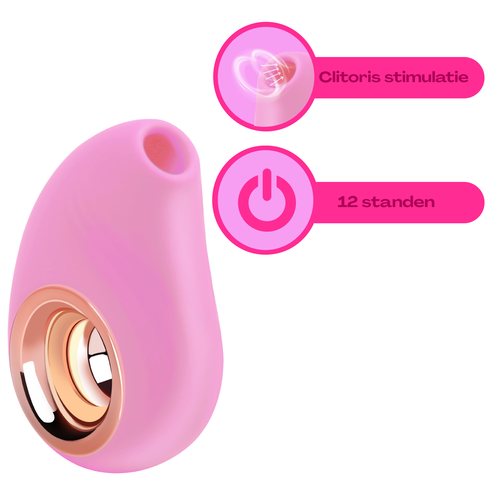 10,2cm Luchtdruk vibrator vis Lichtroze