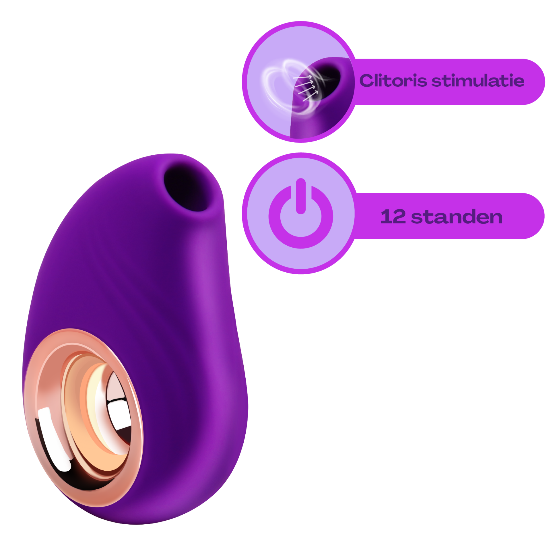 goede Luchtdruk vibrator vis 10,2cm Paars
