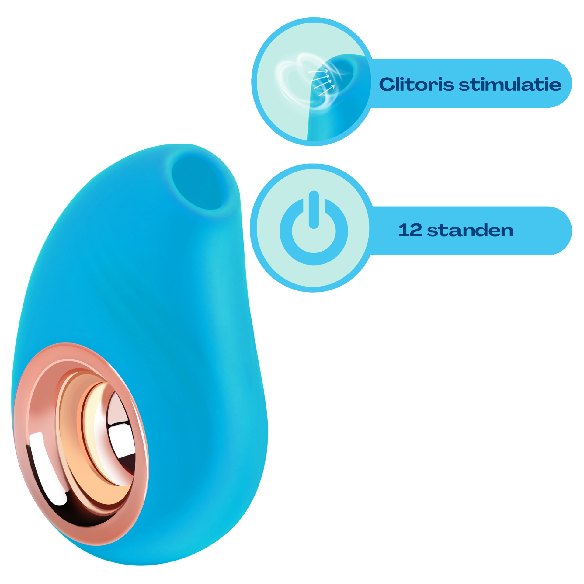 goede Luchtdruk vibrator vis 10,2cm Blauw