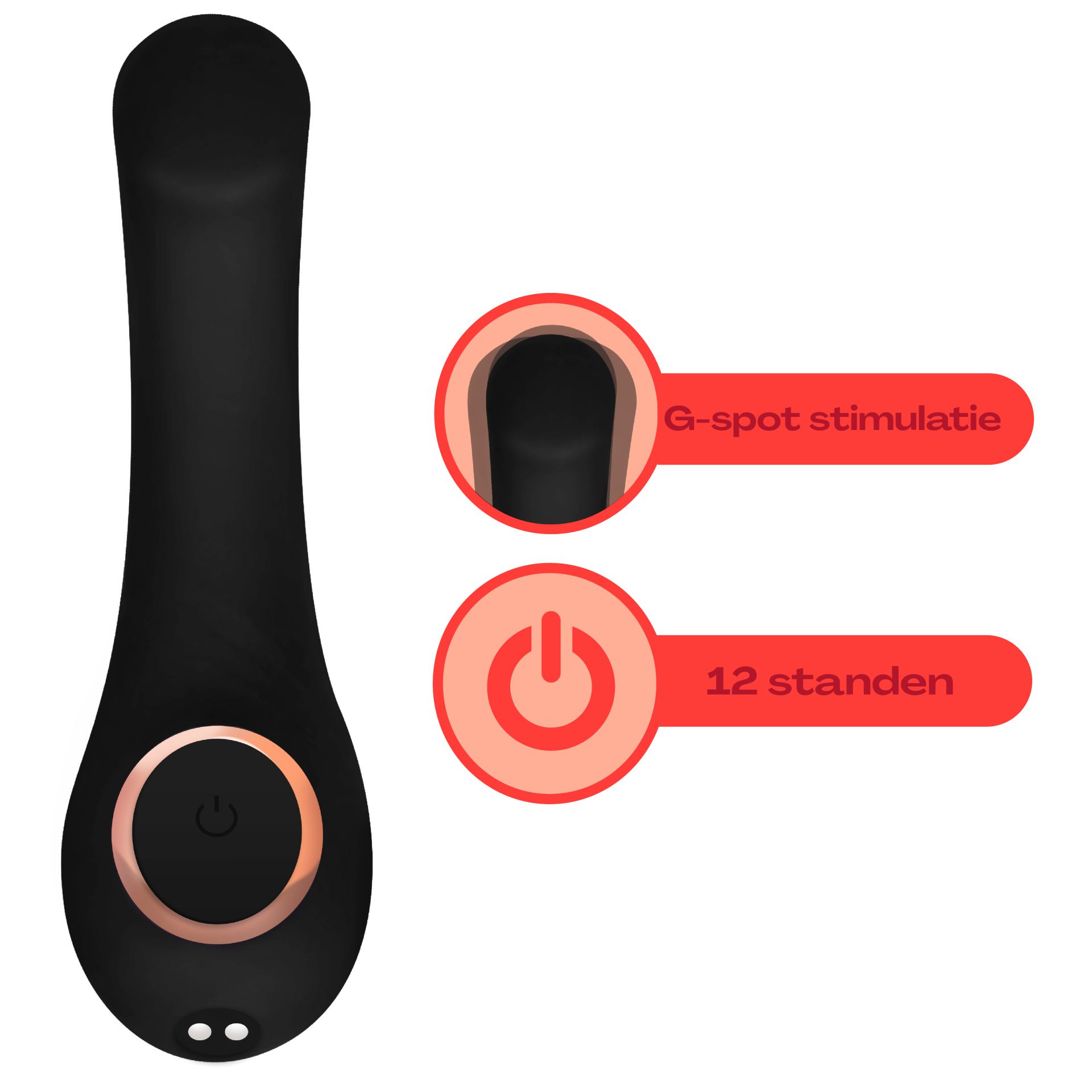 G-Spot vibrator 16,6cm Zwart bestellen