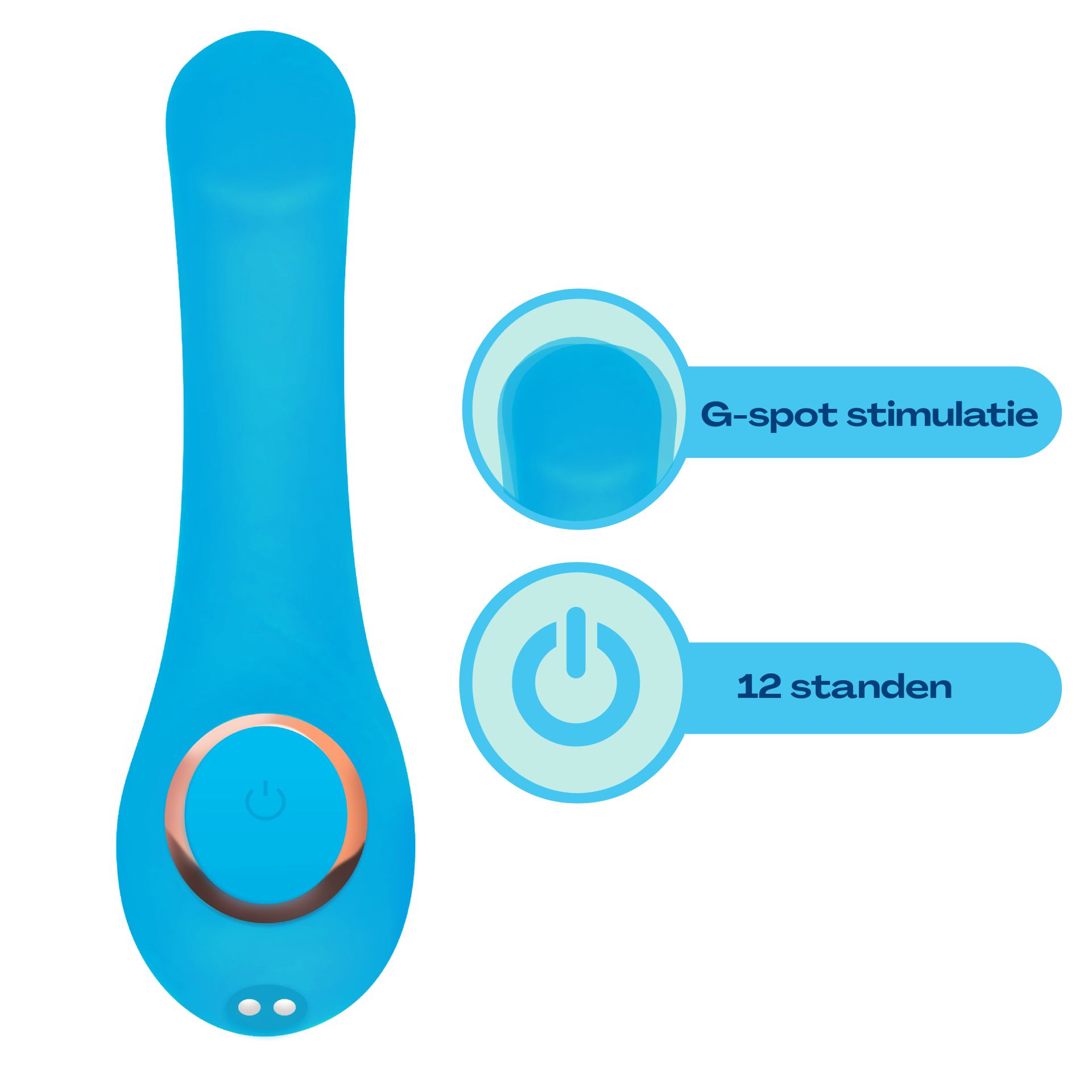 goede G-Spot vibrator 16,6cm Blauw