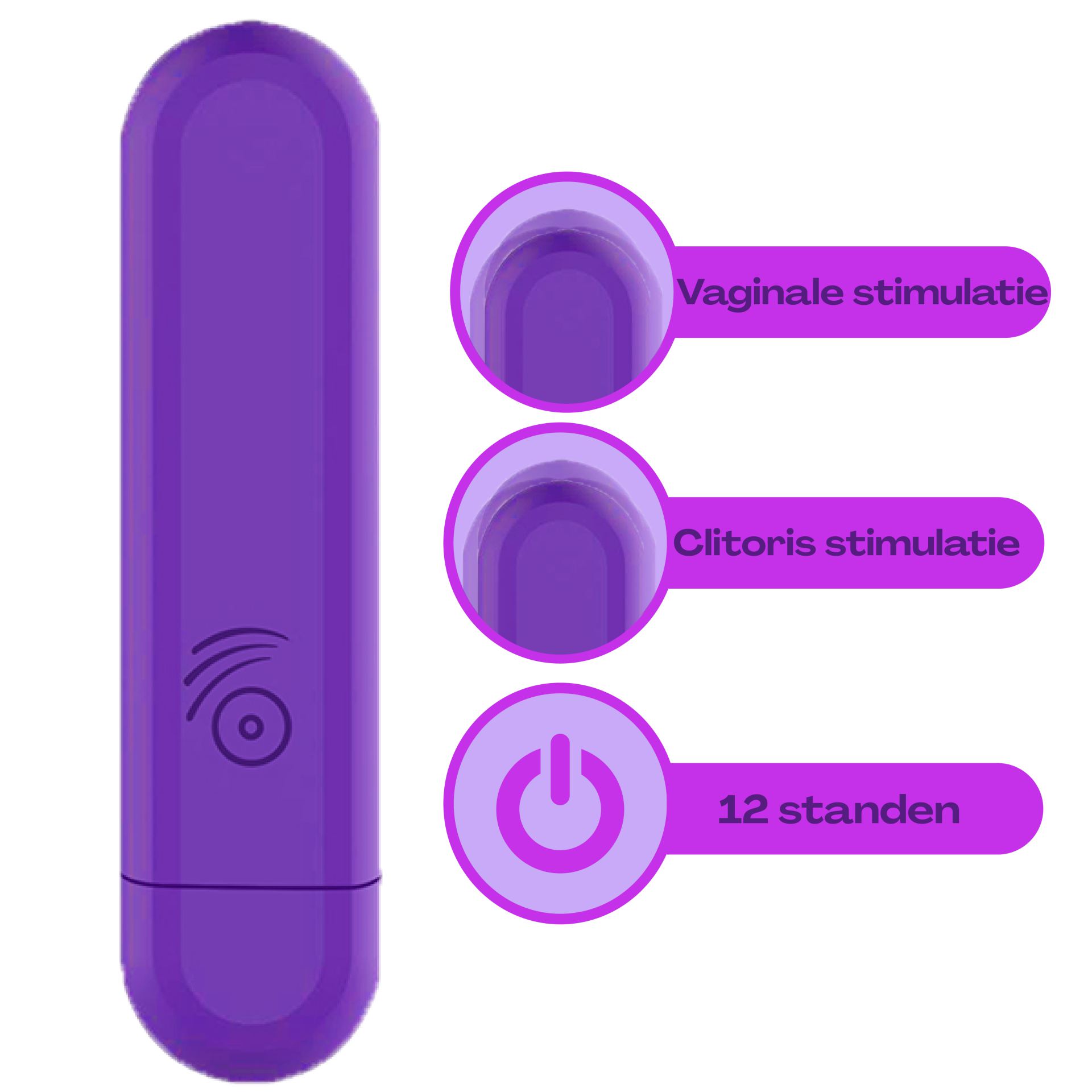 Bullet vibrator pocket 10cm Paars bestel