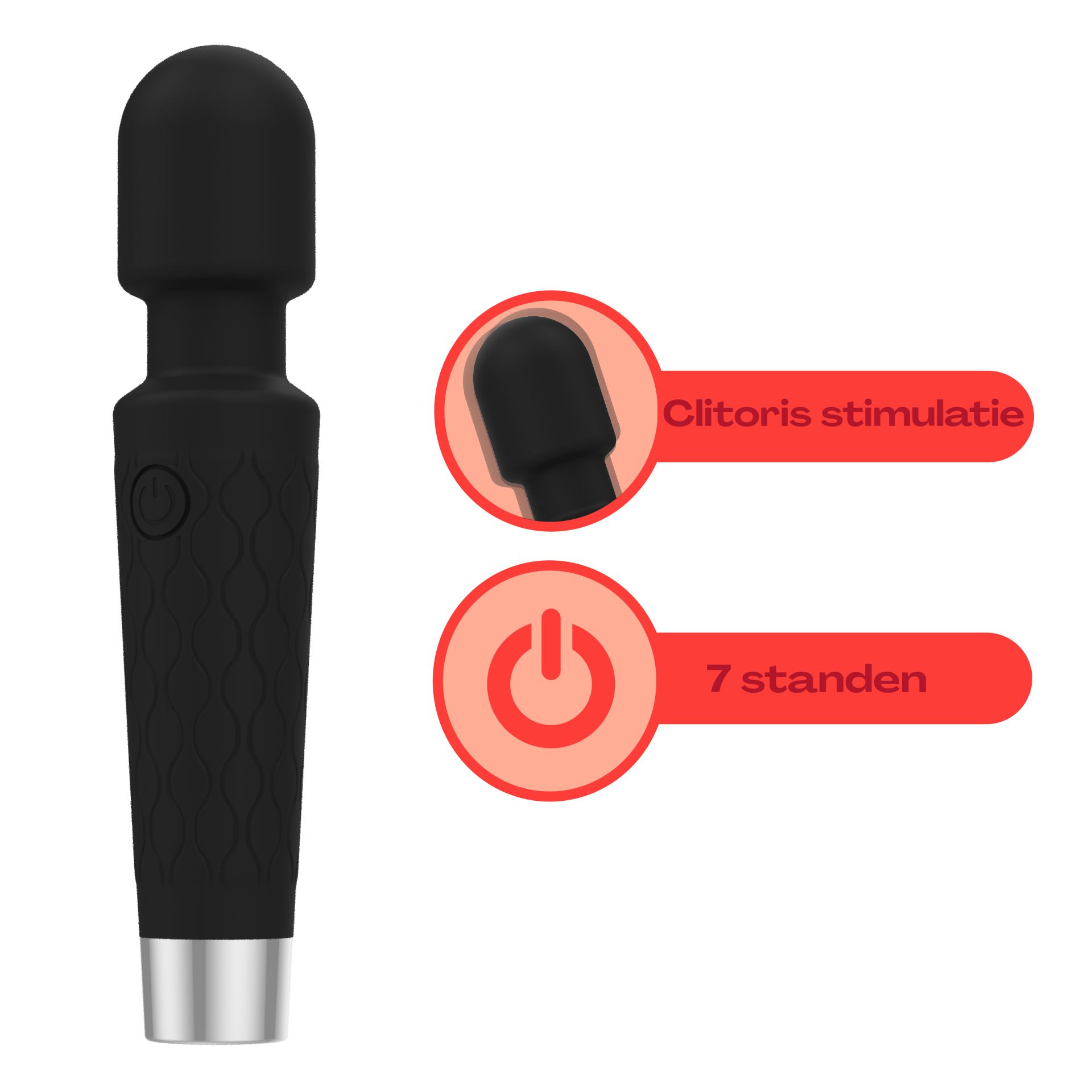 Wand vibrator 20cm Zwart bestel