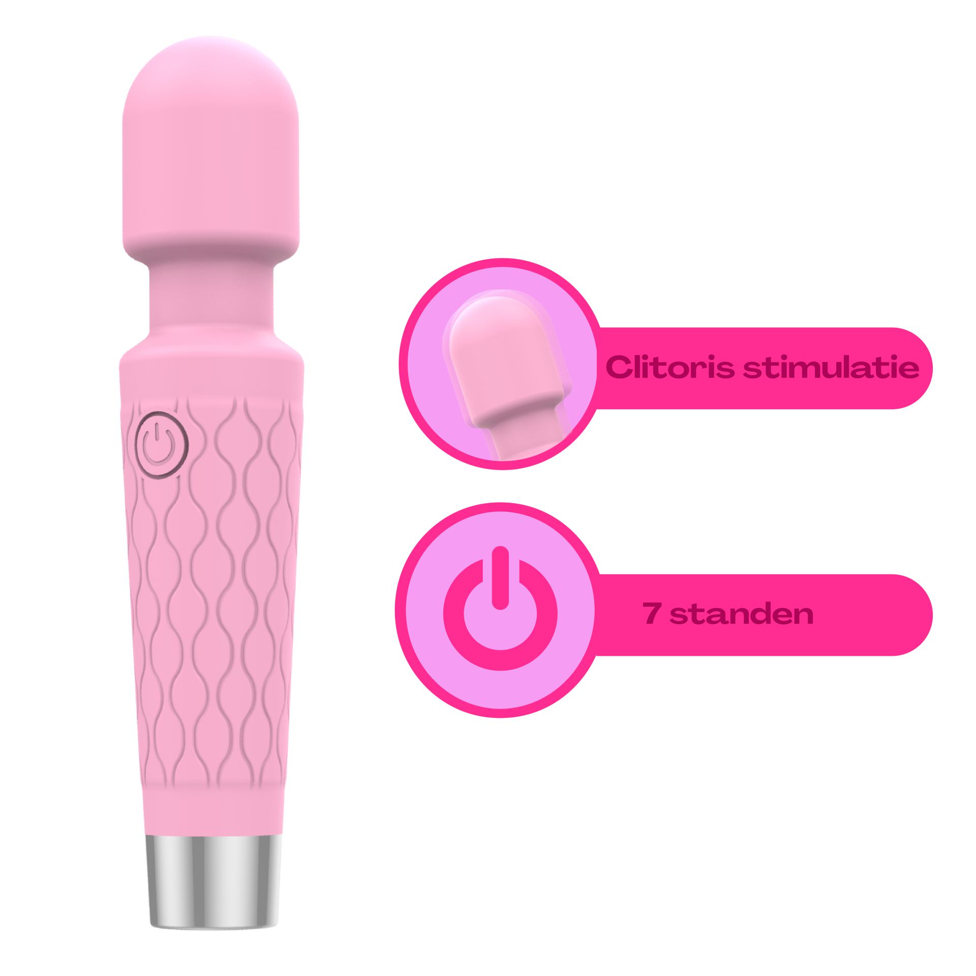Wand vibrator 20cm Lichtroze bestellen