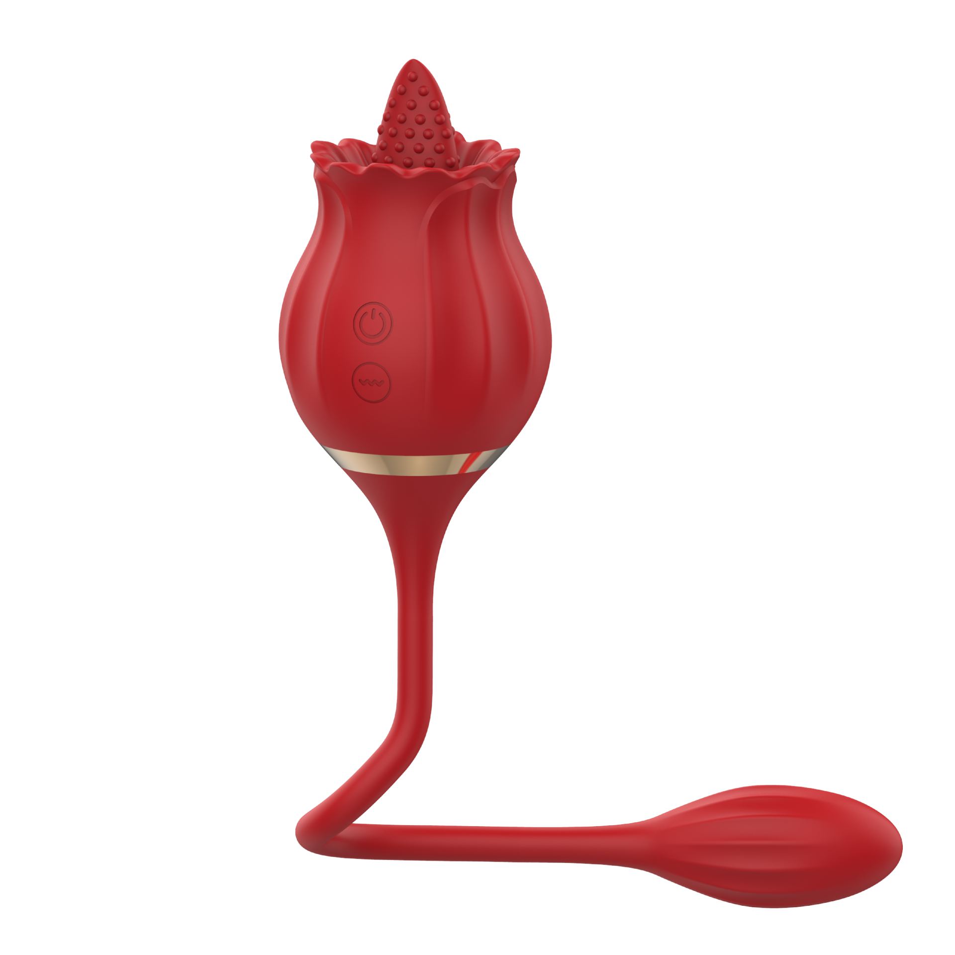 Tong vibrator roos met vibrerend ei rood