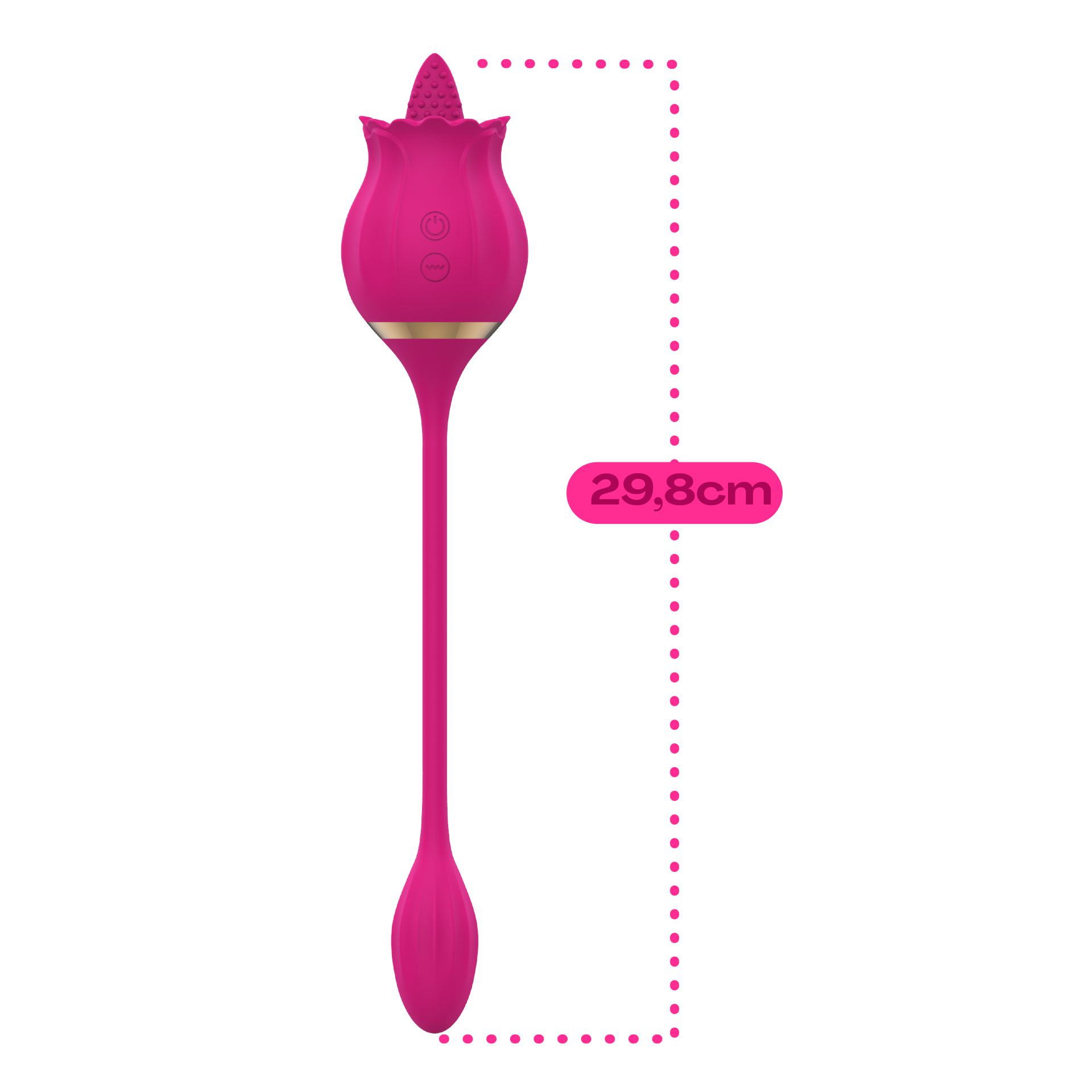 Tong roze vibrator roos met vibrerend ei