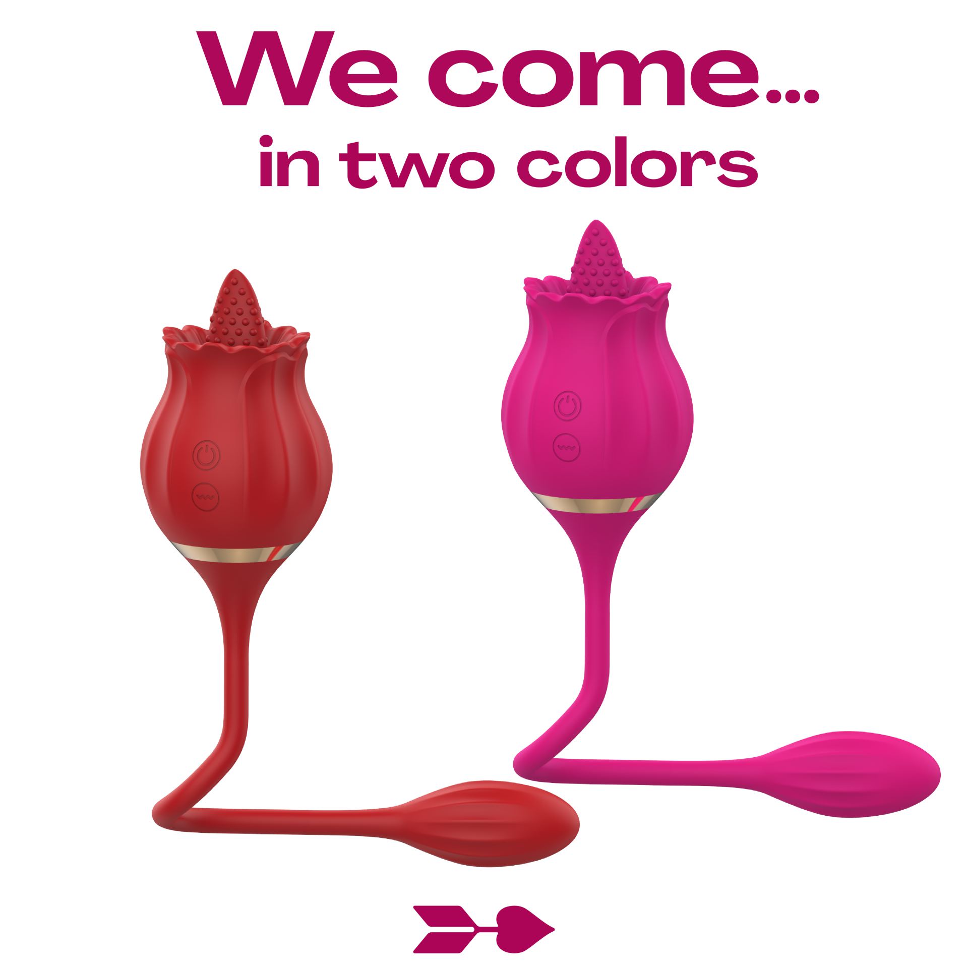 Tong vibrator roos met vibrerend ei roze