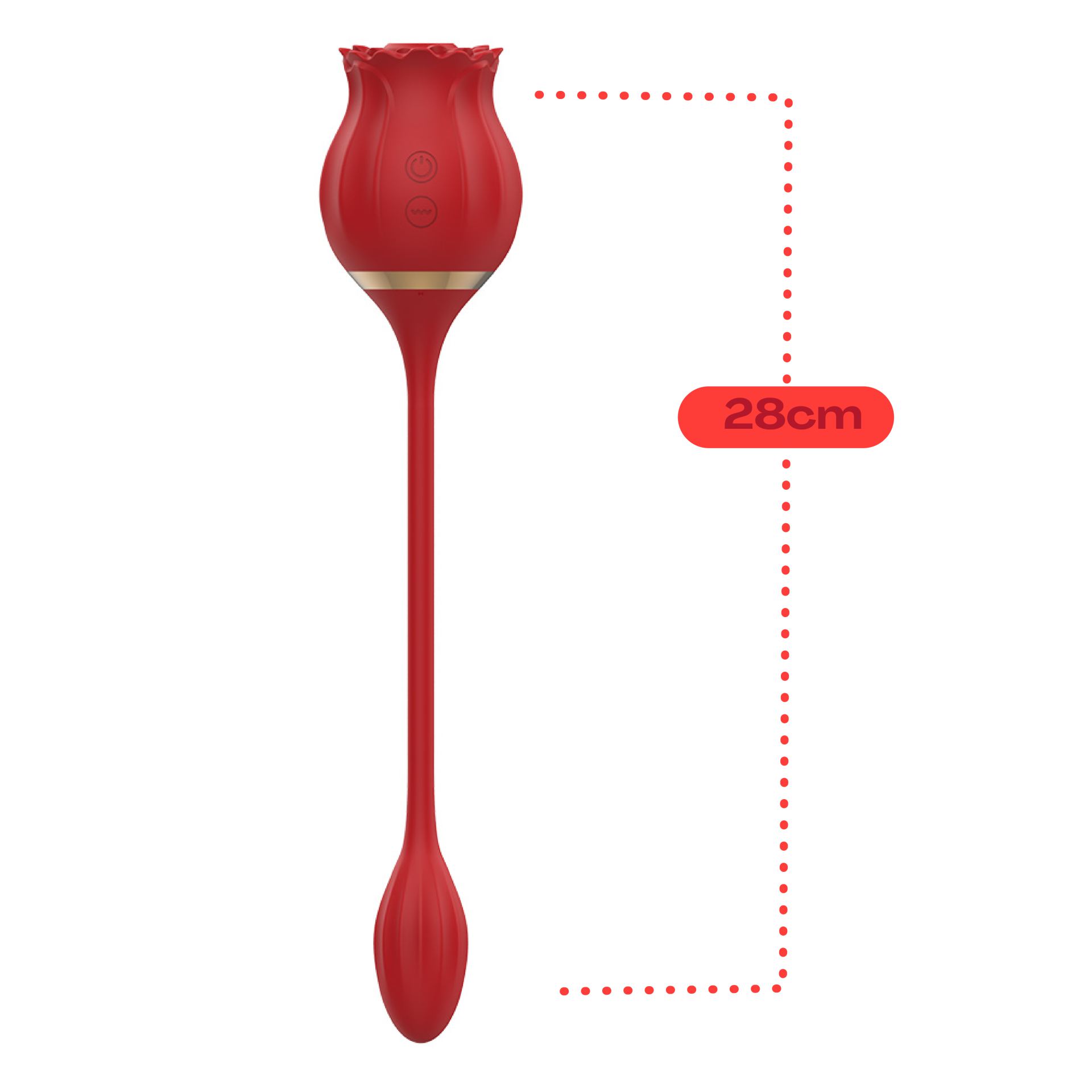 Rood Luchtdruk vibrator roos met vibrerend ei