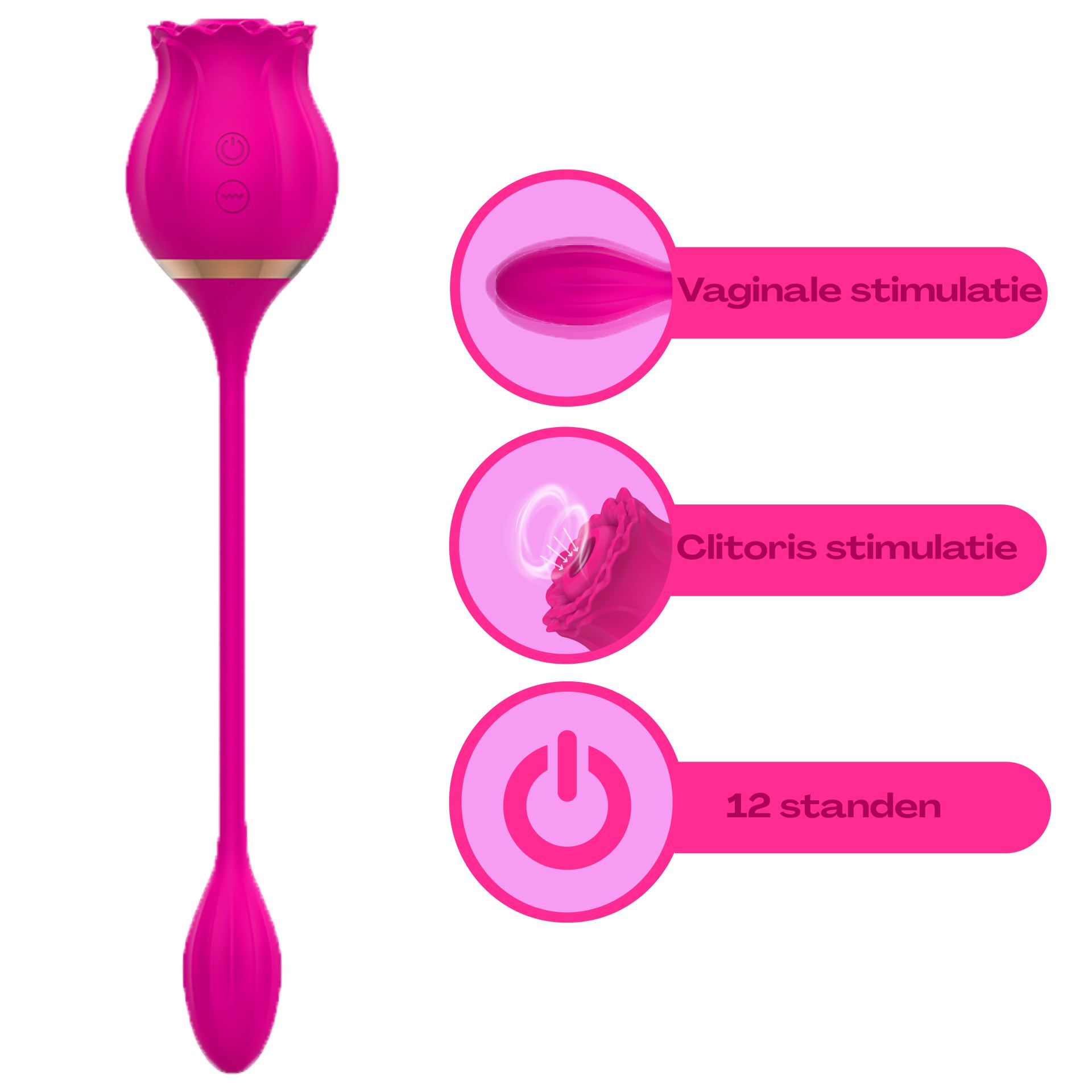 Luchtdruk Roze vibrator roos vibrerend ei
