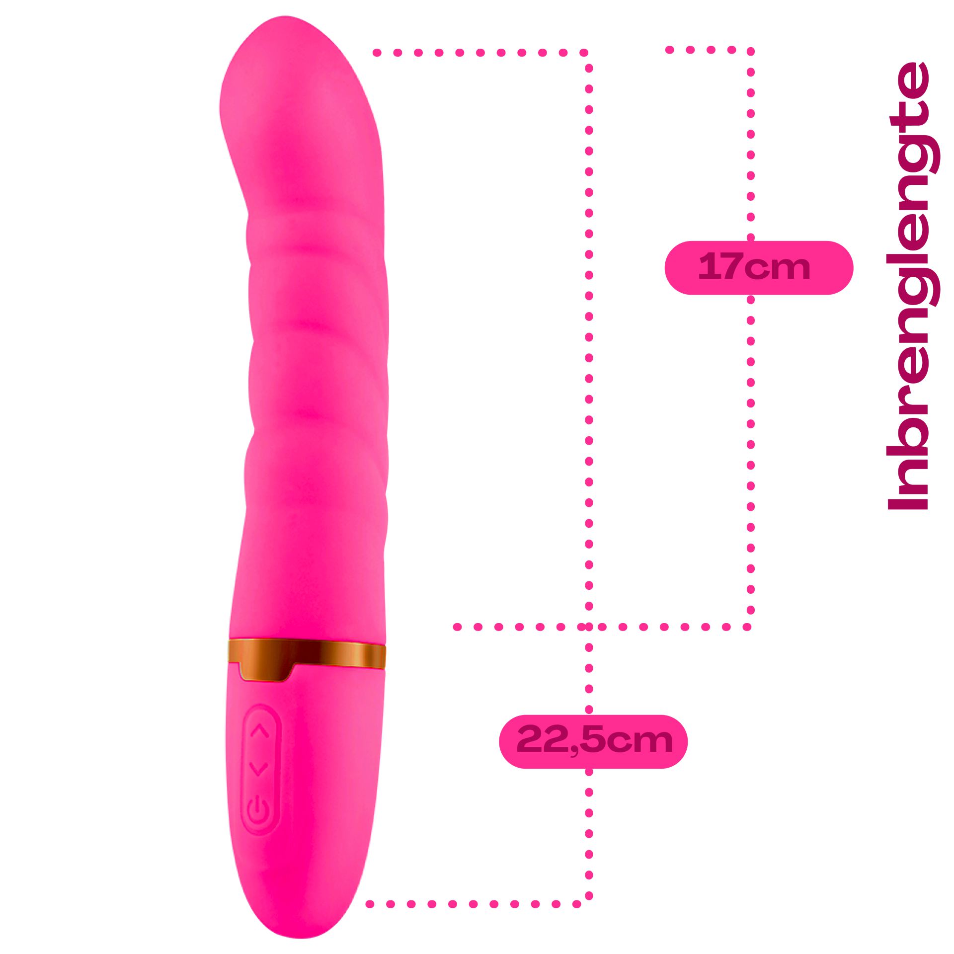 Vibrator met app 22,5cm Roze kopen
