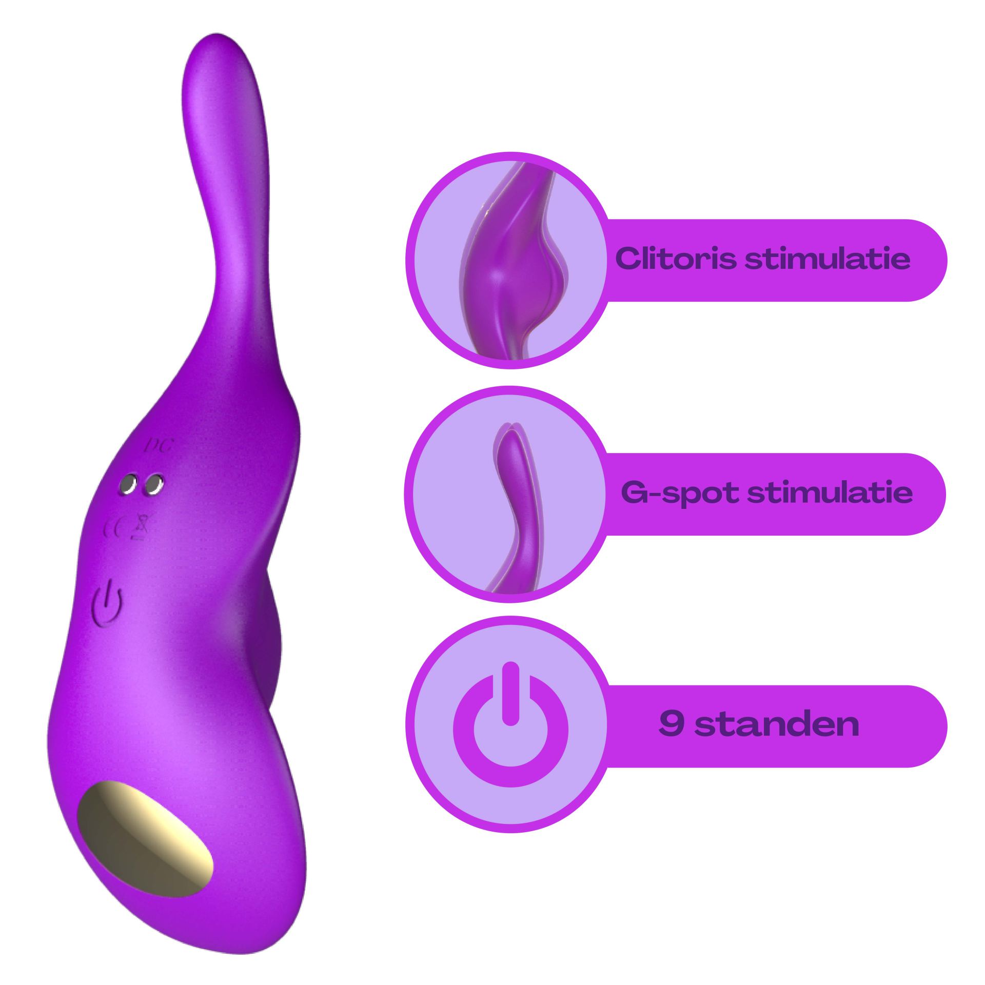 Draagbare vibrator viool app Paars kopen