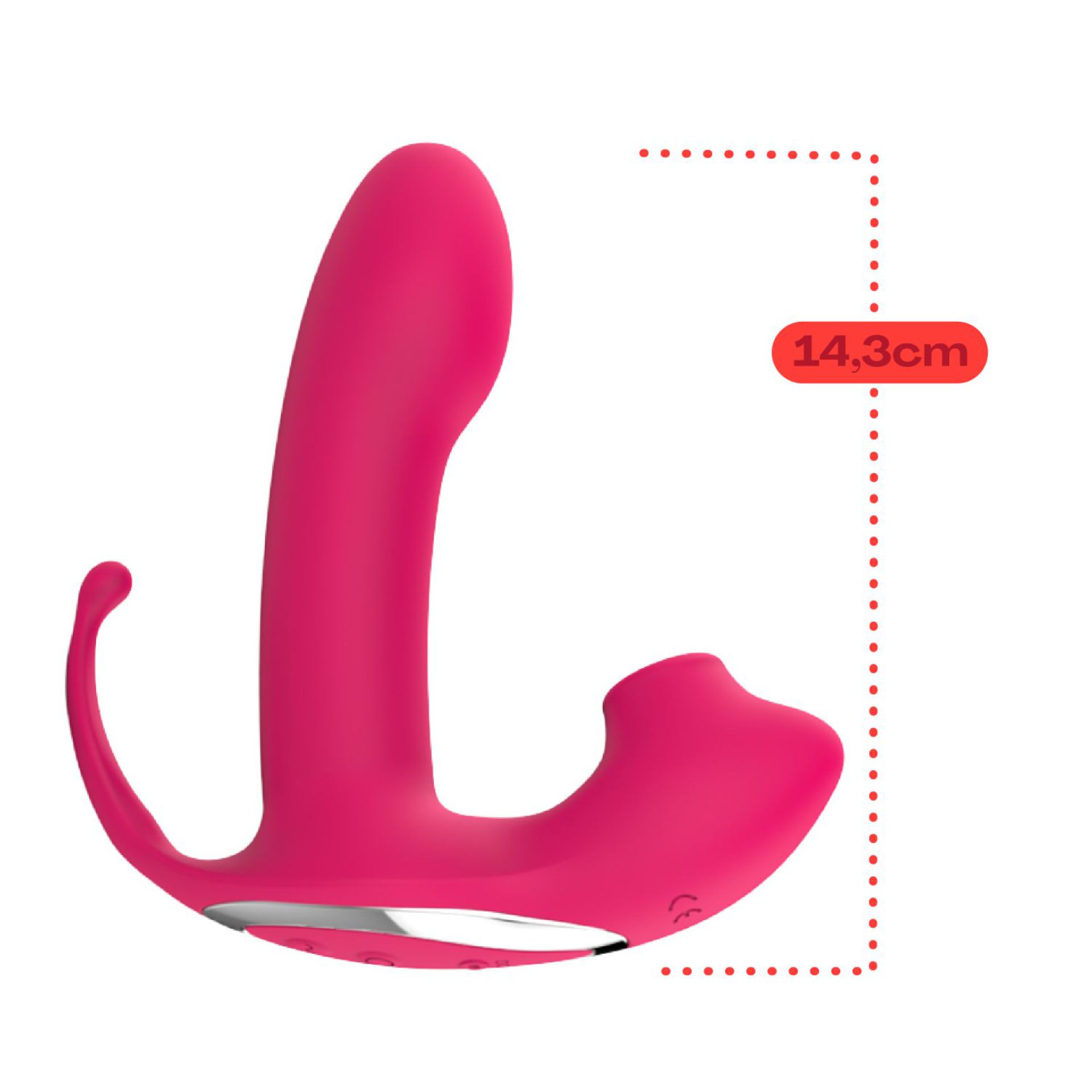 luchtdruk vibrator 3 in 1 14,3cm roze