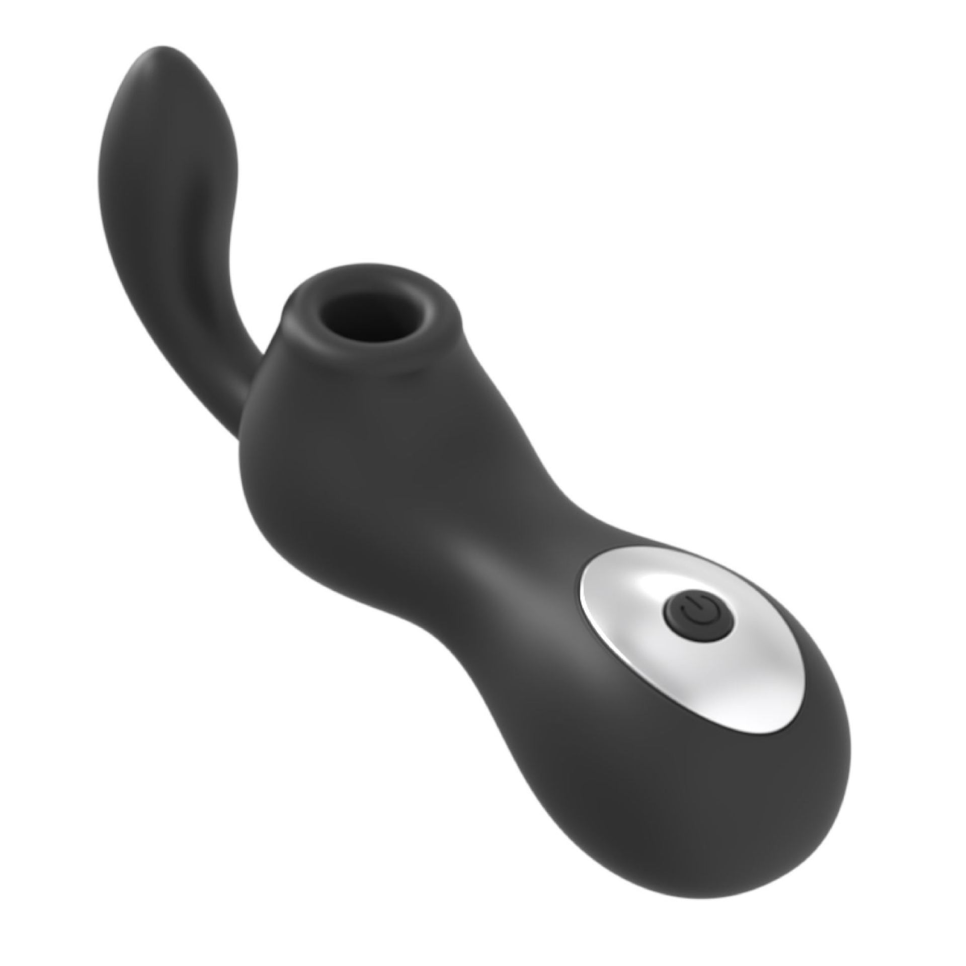 luchtdruk vibrator met dildo 12,8cm zwart