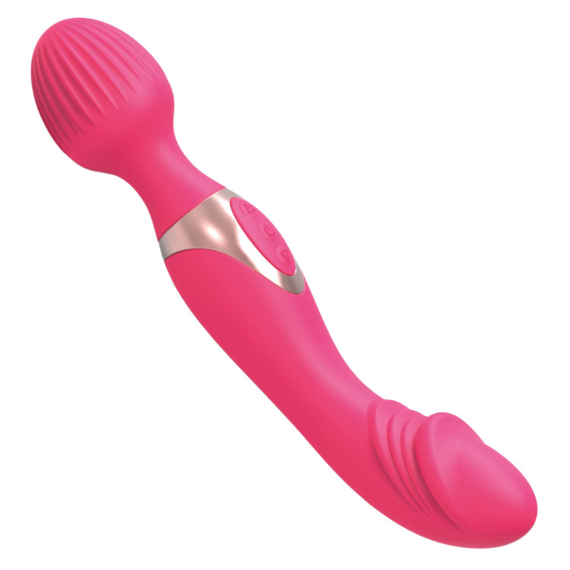 Wand vibrator dildo reliëf 22,1cm roze