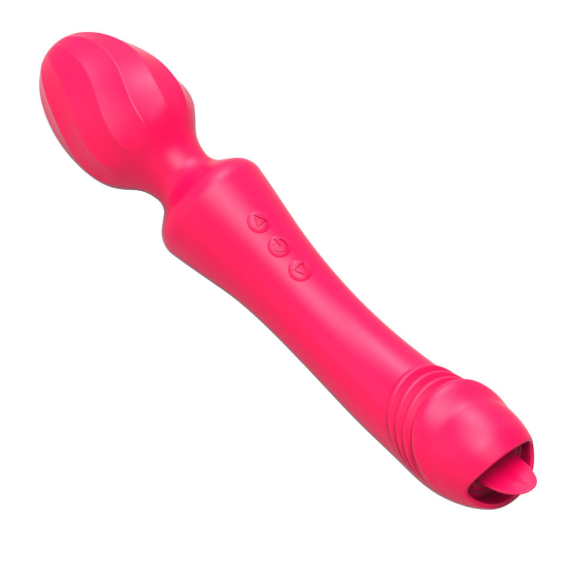 Wand vibrator met tong 2 in 1 20cm  Roze