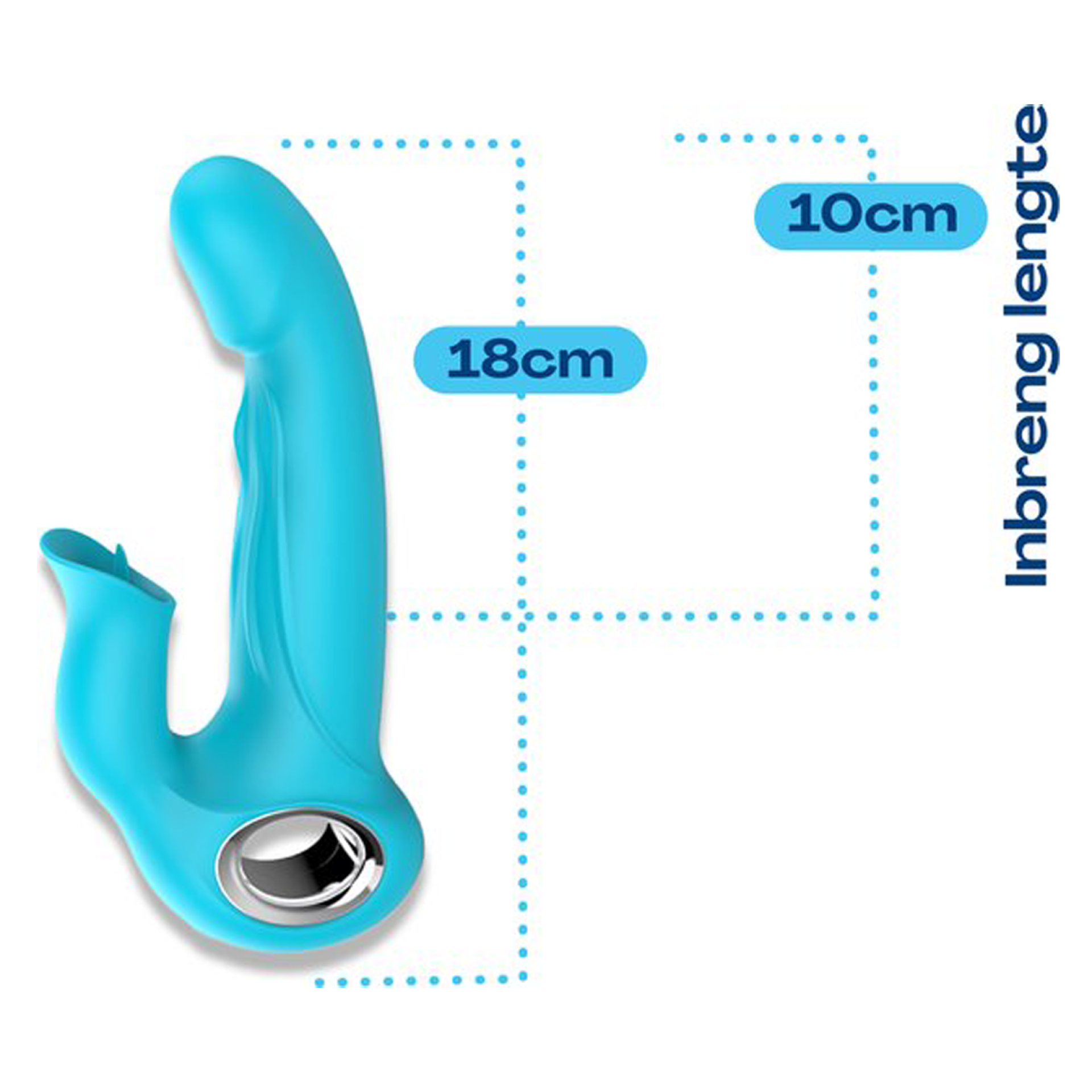 20cm tarzan vibrator met tong blauw
