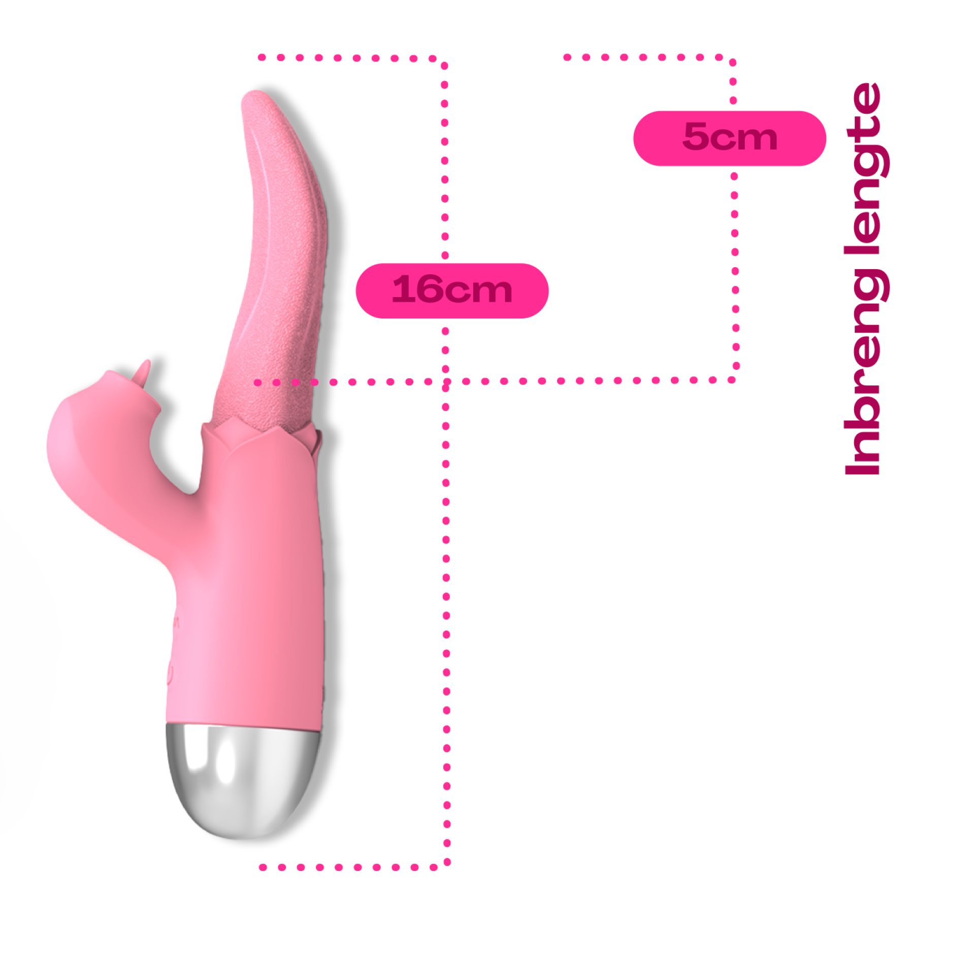 Tarzan vibrator tong 16cm lichtroze kopen
