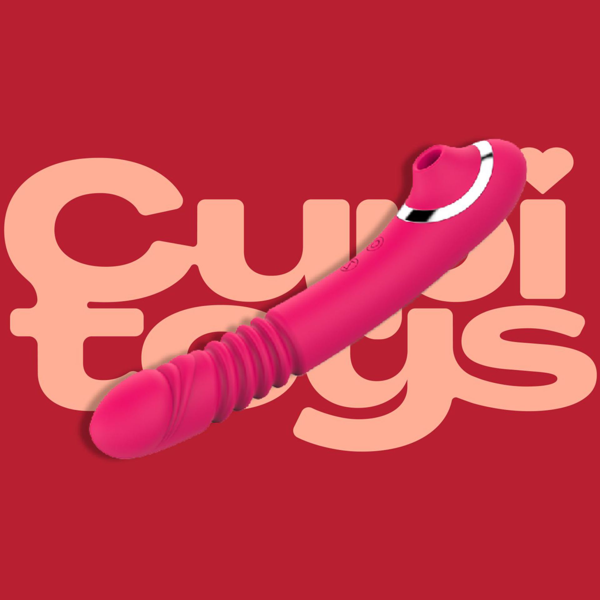 2 in 1 stotende luchtdruk vibrator 23cm roze