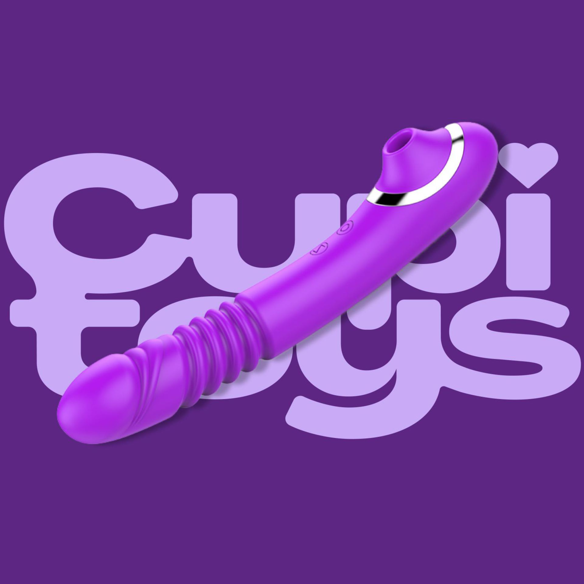 2 in 1 stotende luchtdruk vibrator paars 23cm