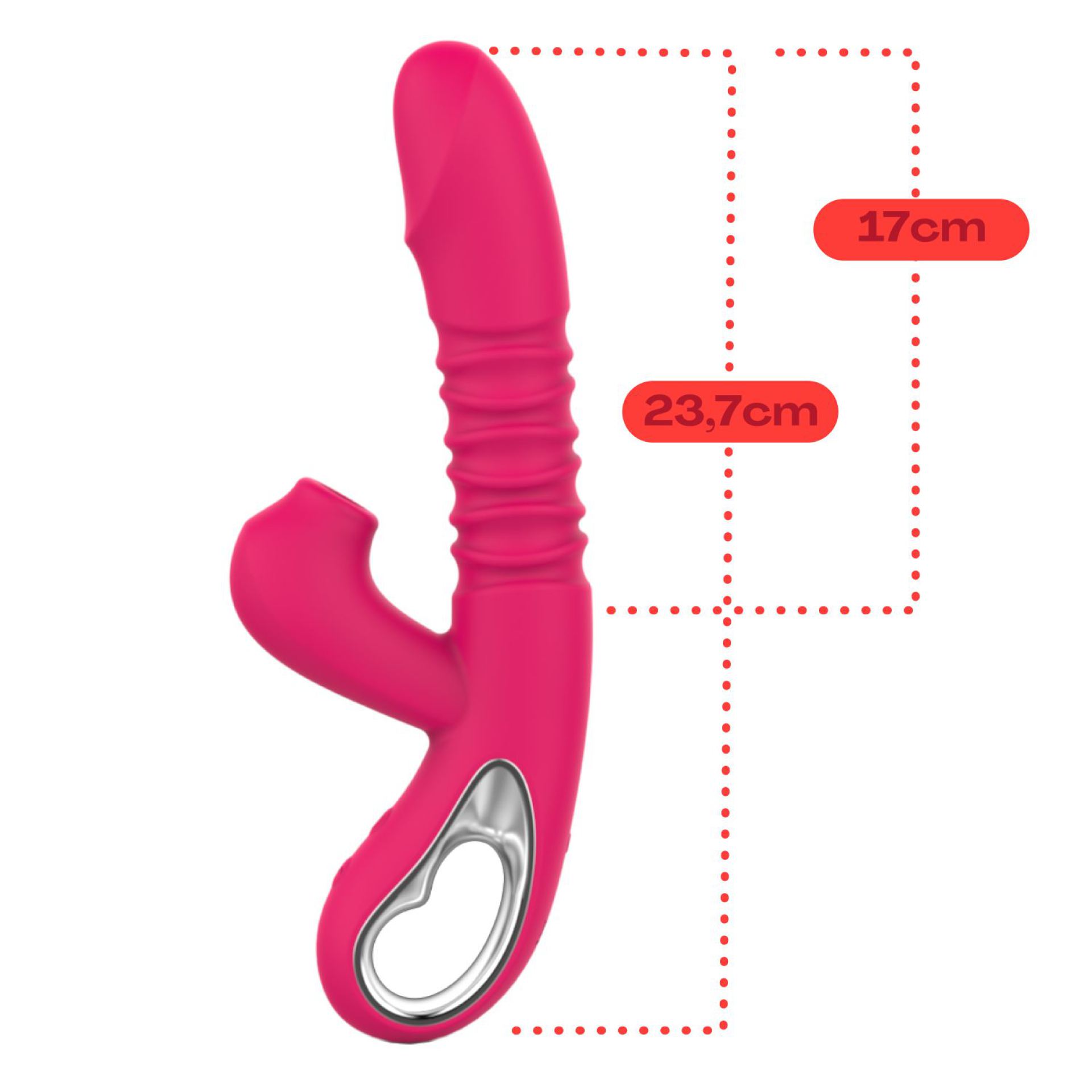 stotende luchtdrukvibrator 2in1 roze 23,7cm