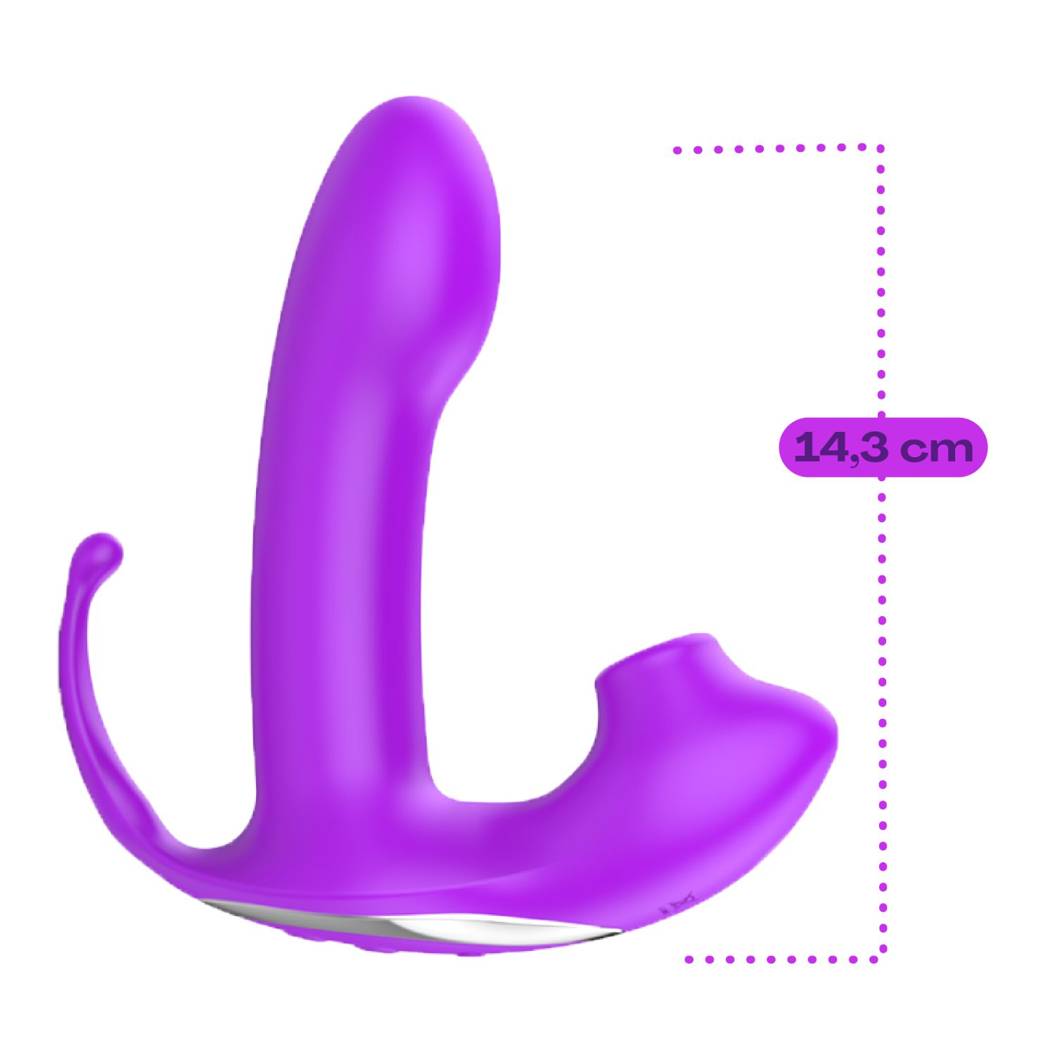 Luchtdruk vibrator dildo buttplug 3in1 paars