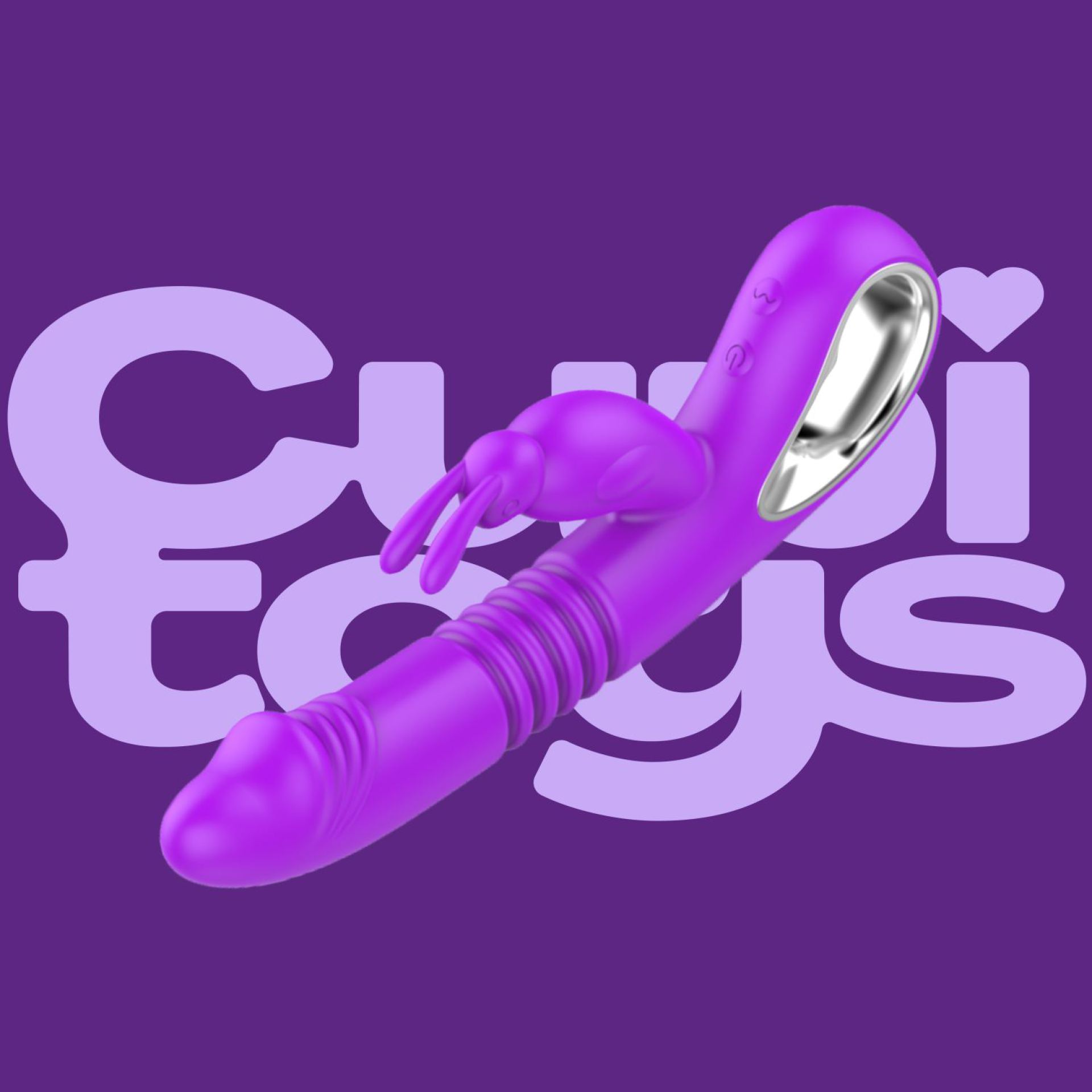 stotende tarzan vibrator met rabbit 2in1 paars