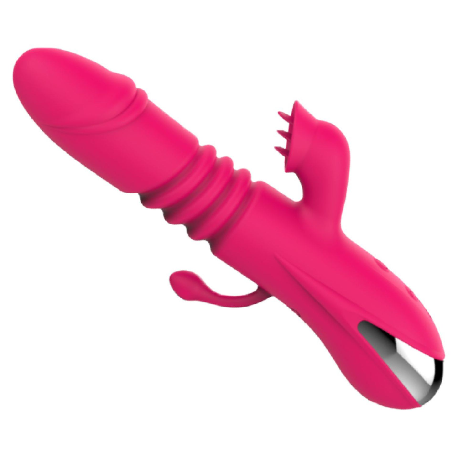 stotende tarzan vibrator met butt plug roze