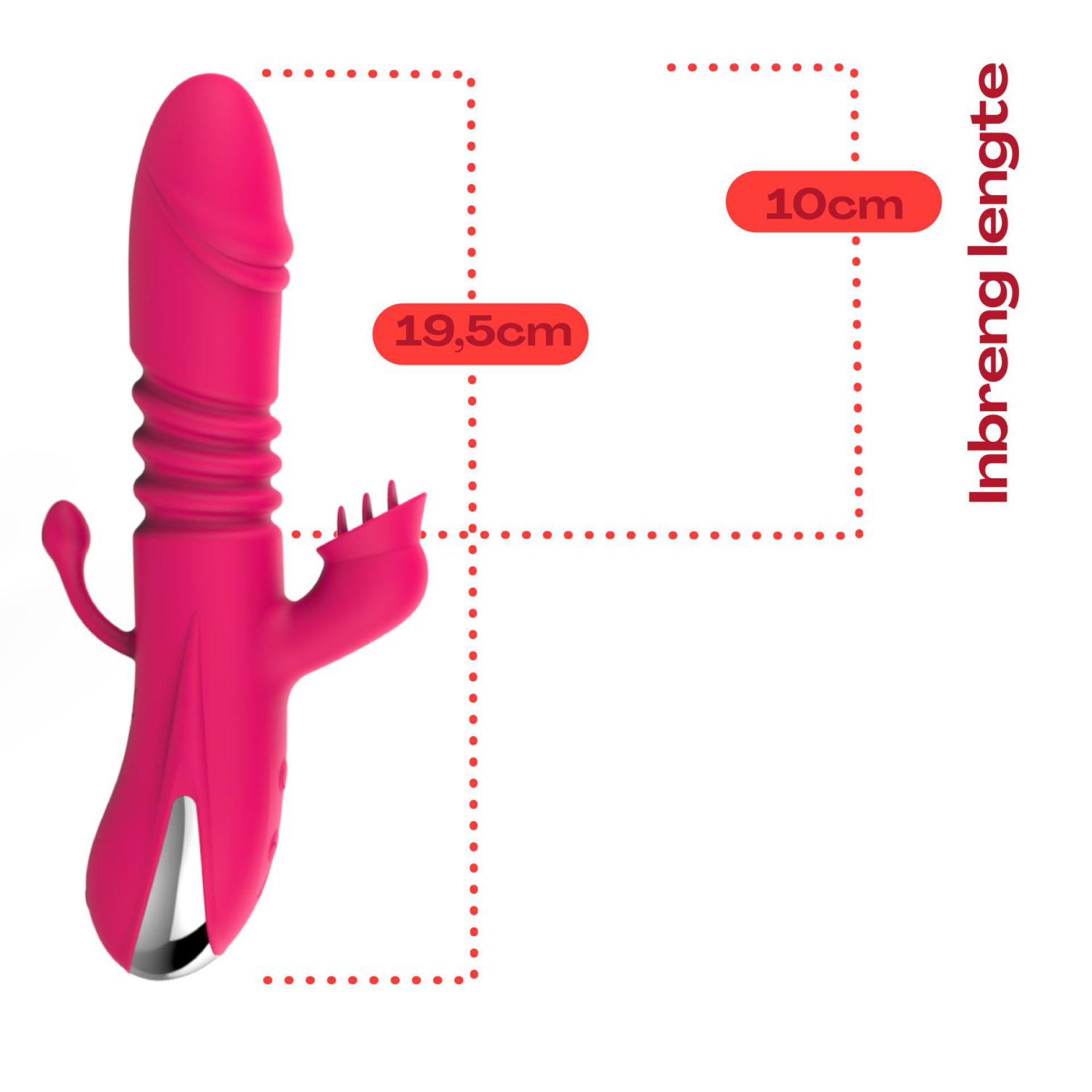stotende tarzan vibrator met butt plug 19,5cm