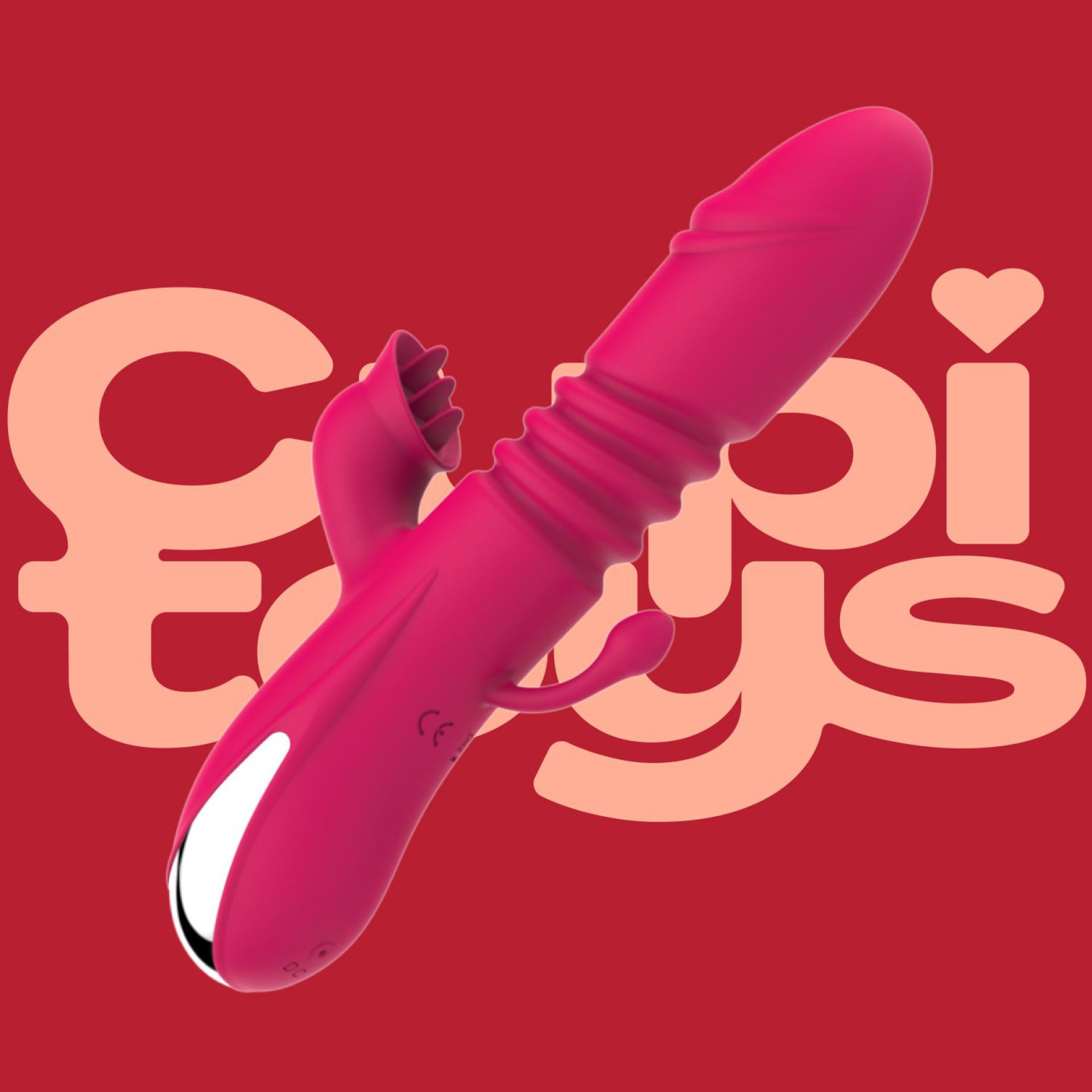19,5cm stotende tarzan vibrator met butt plug