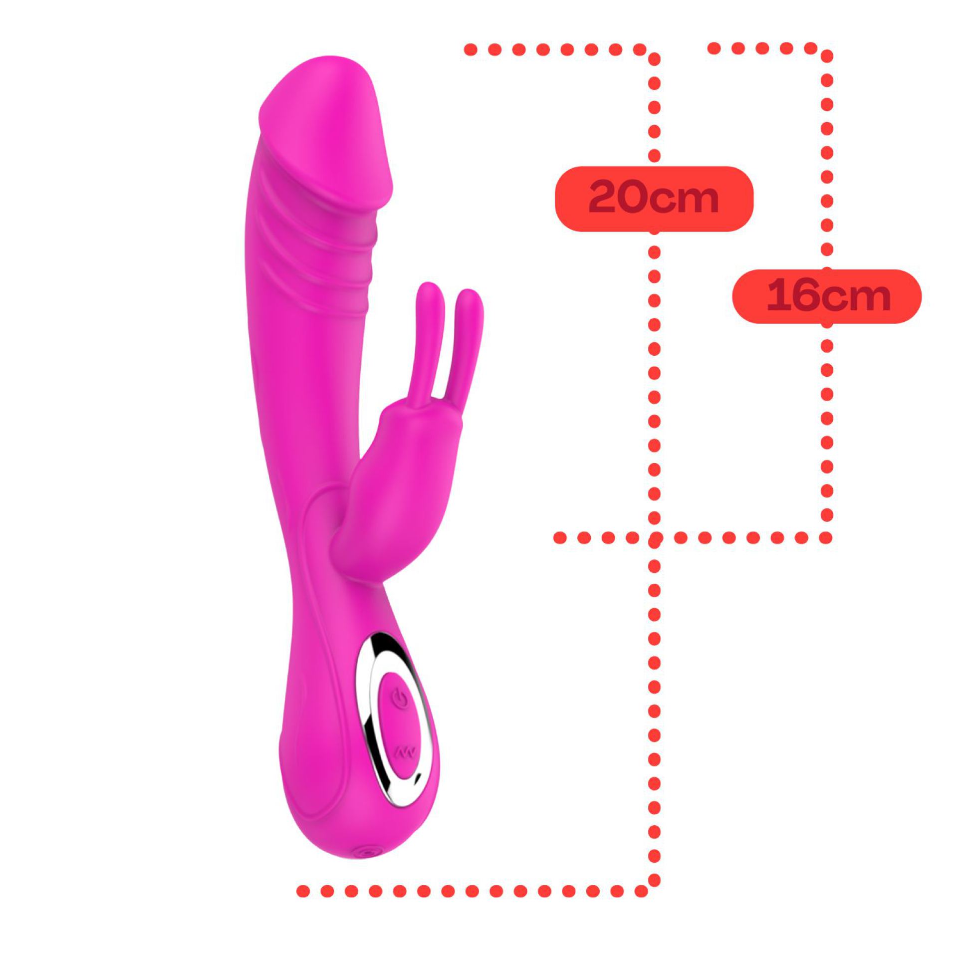 roze tarzan vibrator met rabbit met reliëf
