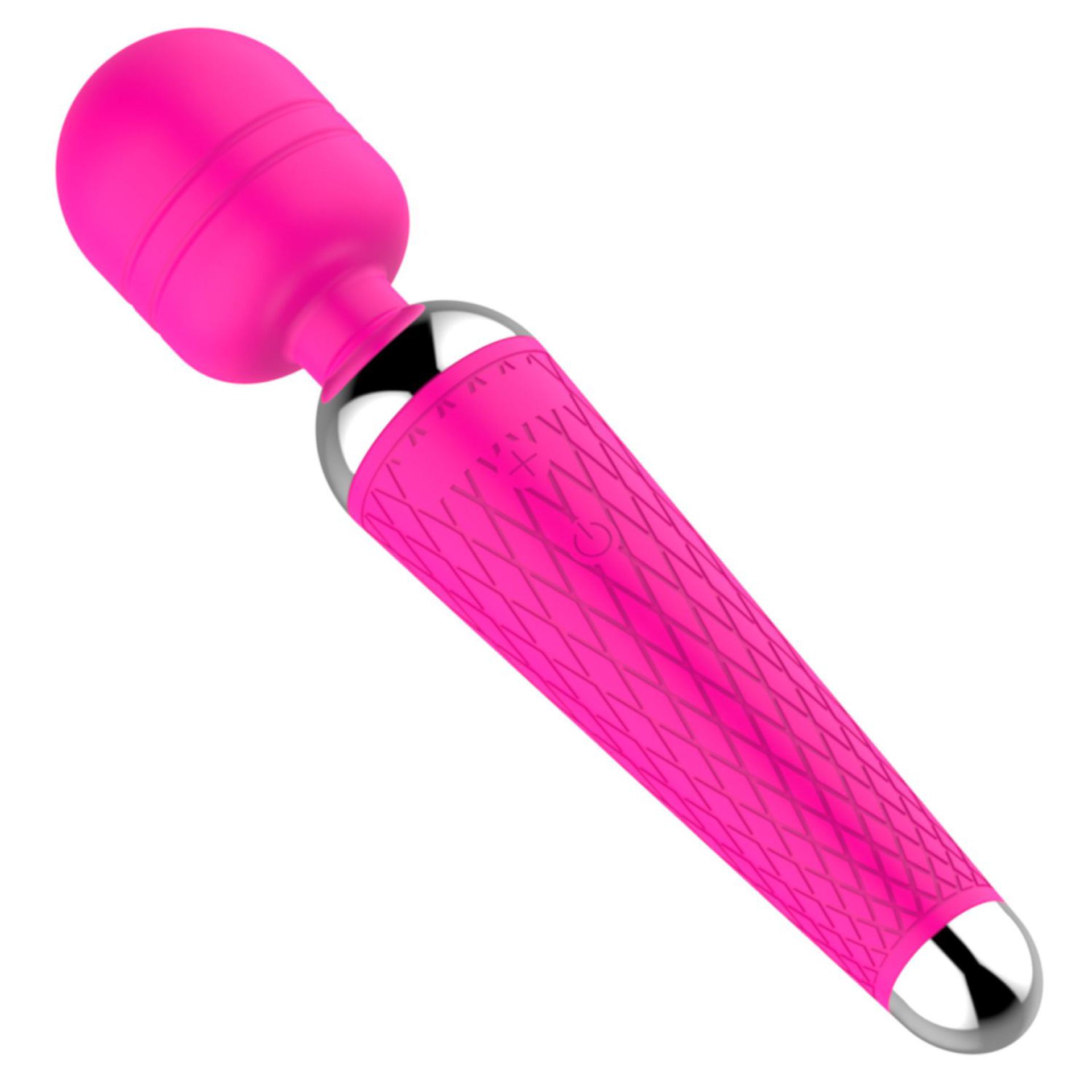 wand vibrator met reliëf  20cm roze