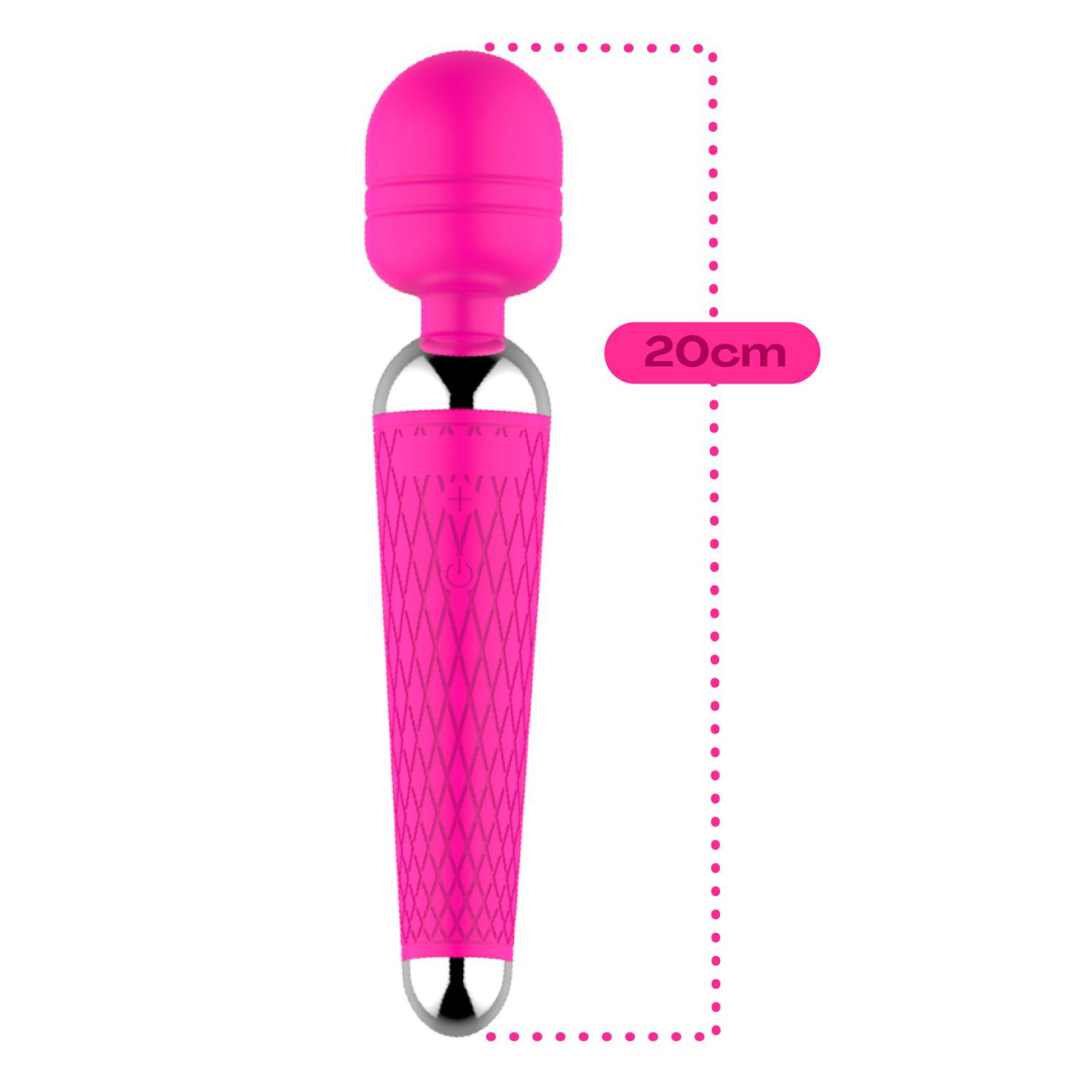 wand vibrator met reliëf  20cm roze kopen