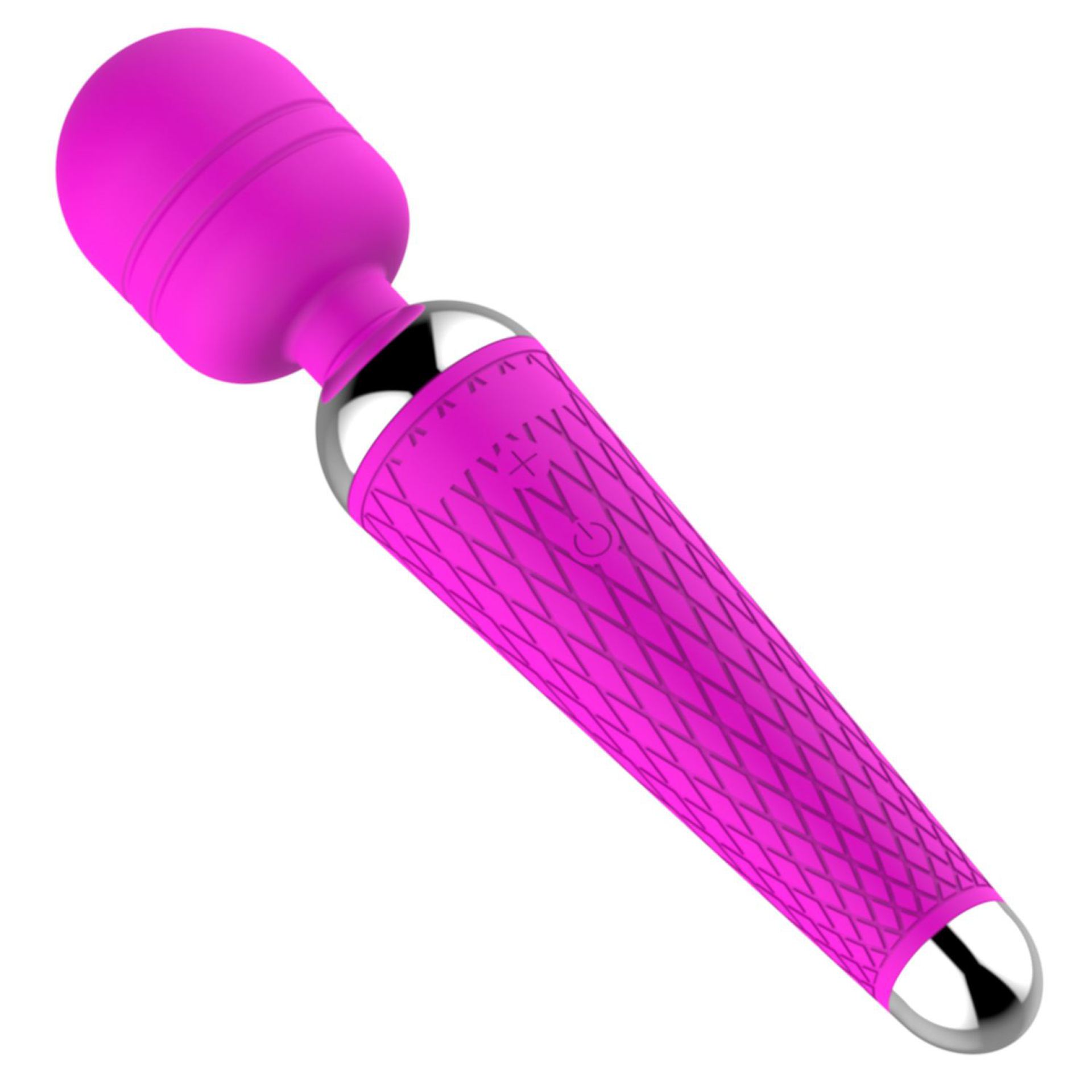 wand vibrator met reliëf  20cm lichtpaars