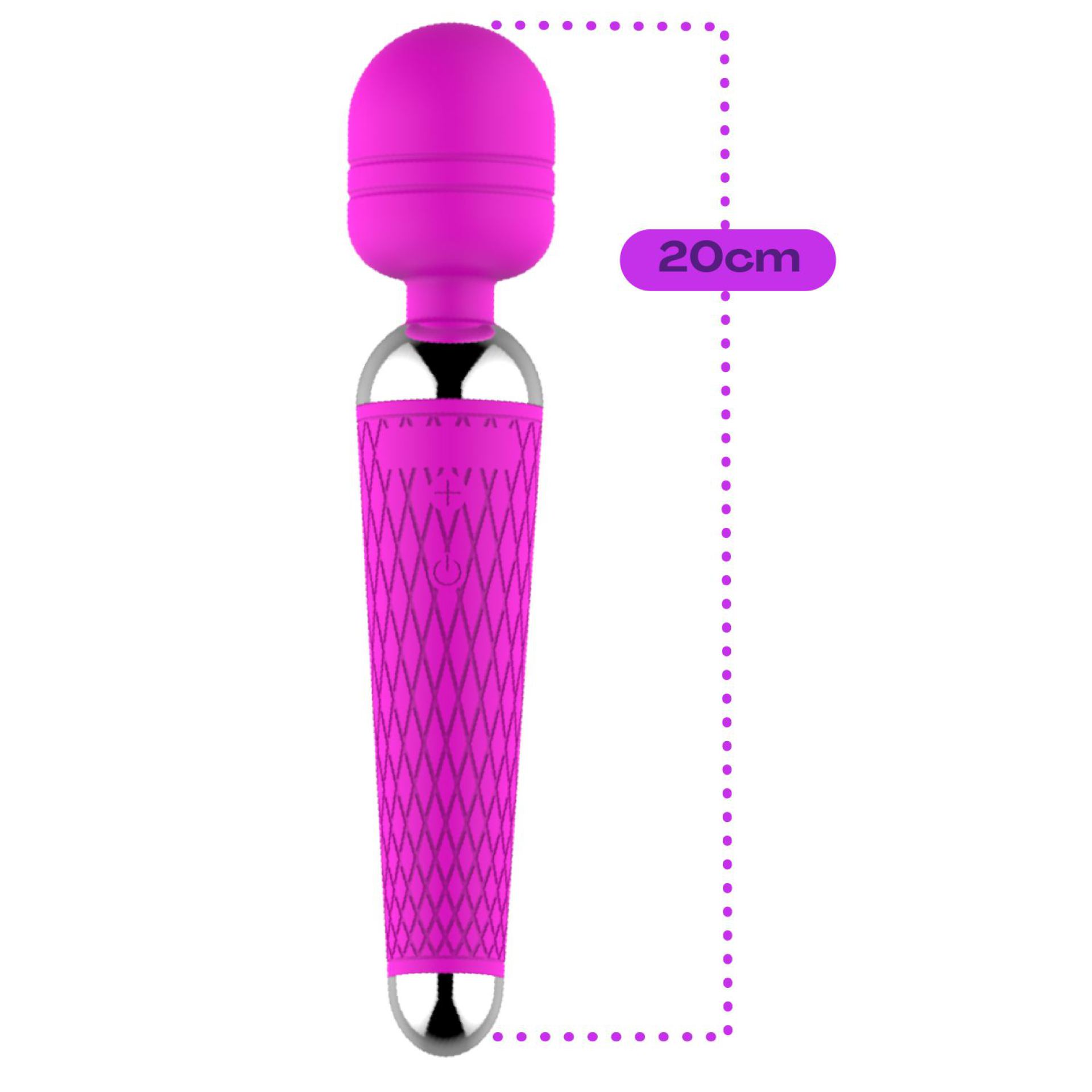 20cm wand vibrator met reliëf  lichtpaars