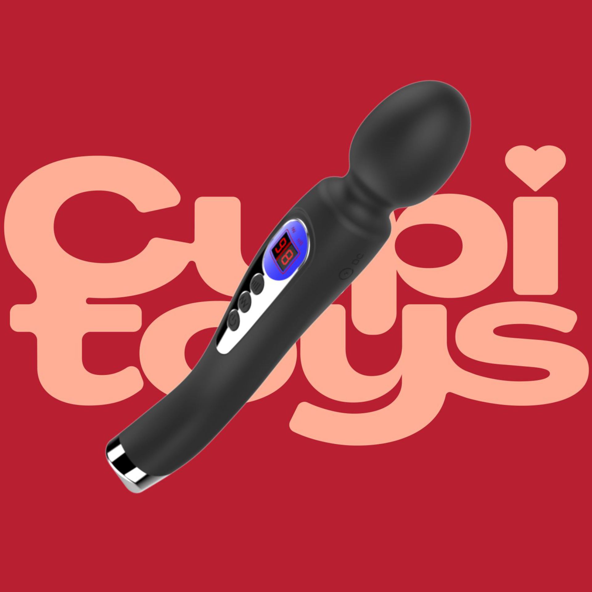 wand vibrator met ei 22,8cm zwart goedkoop