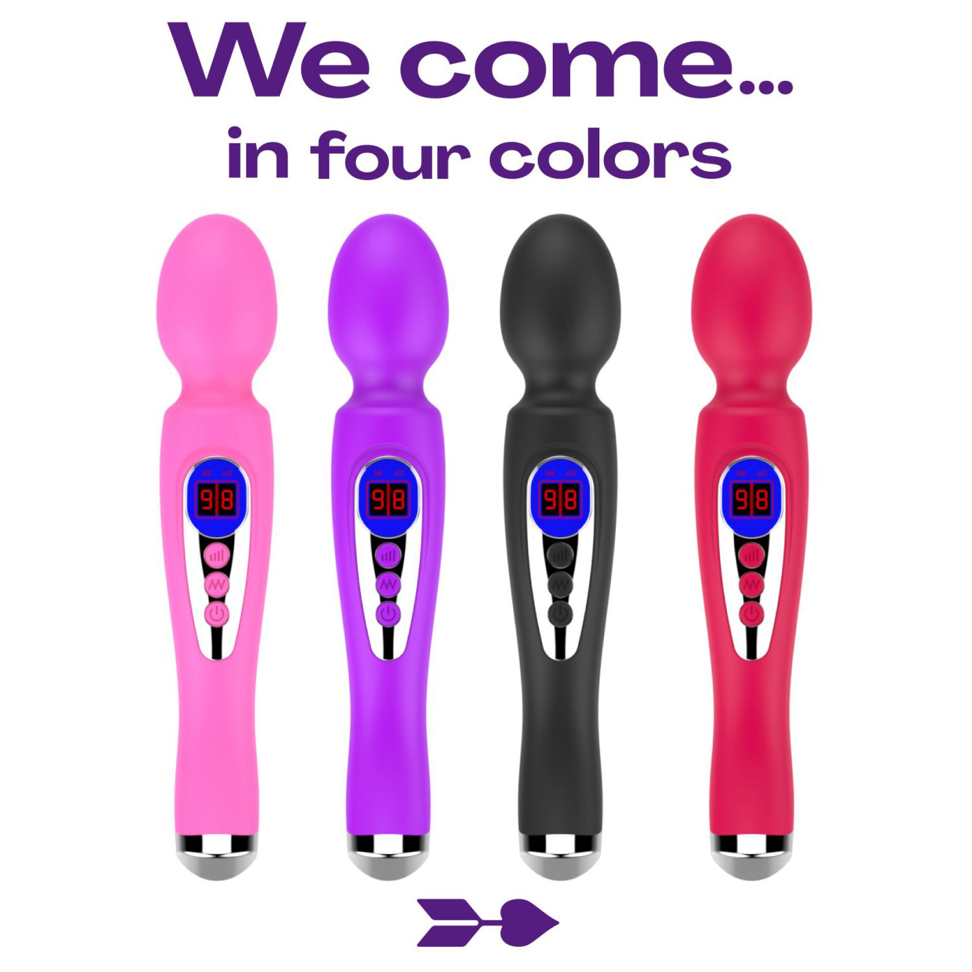 wand vibrator met ei  22,8cm paars online
