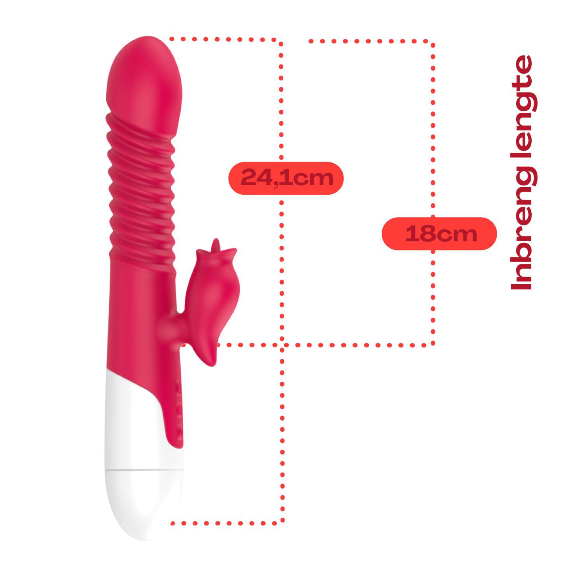 totende tarzan vibrator met tong 2in1 rood