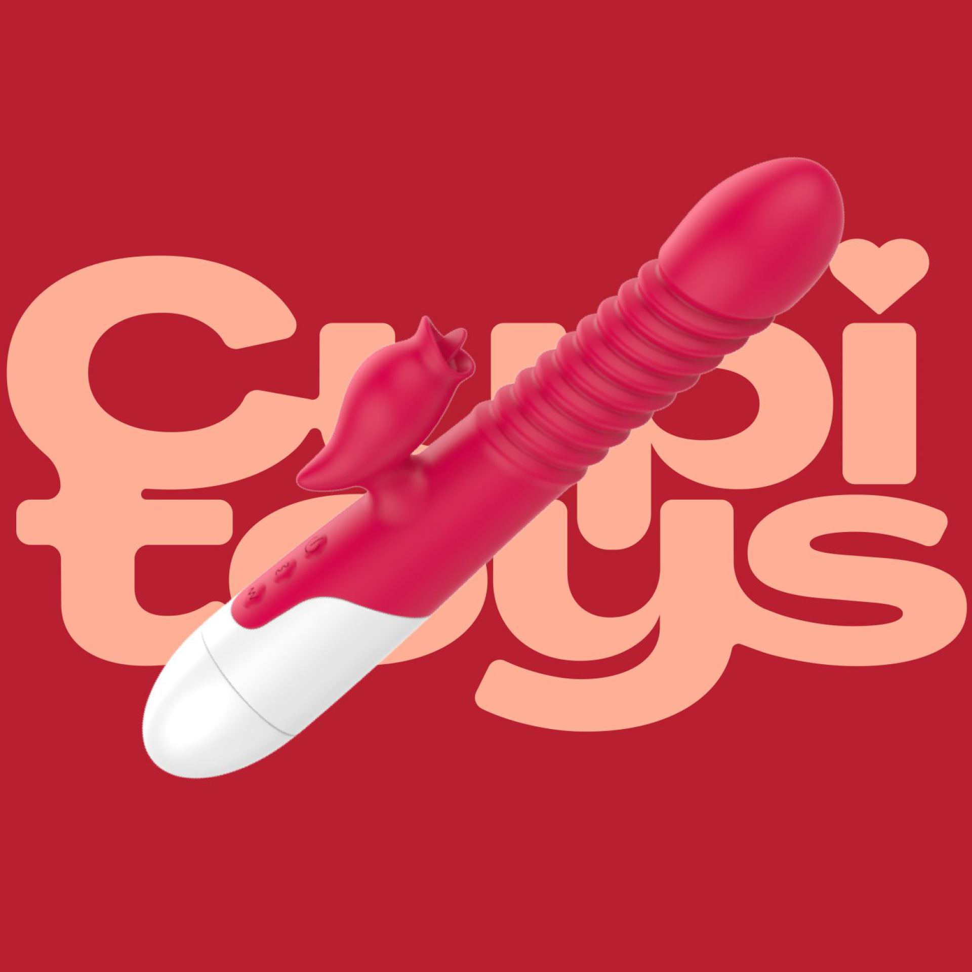 rode totende tarzan vibrator met tong 24,1cm