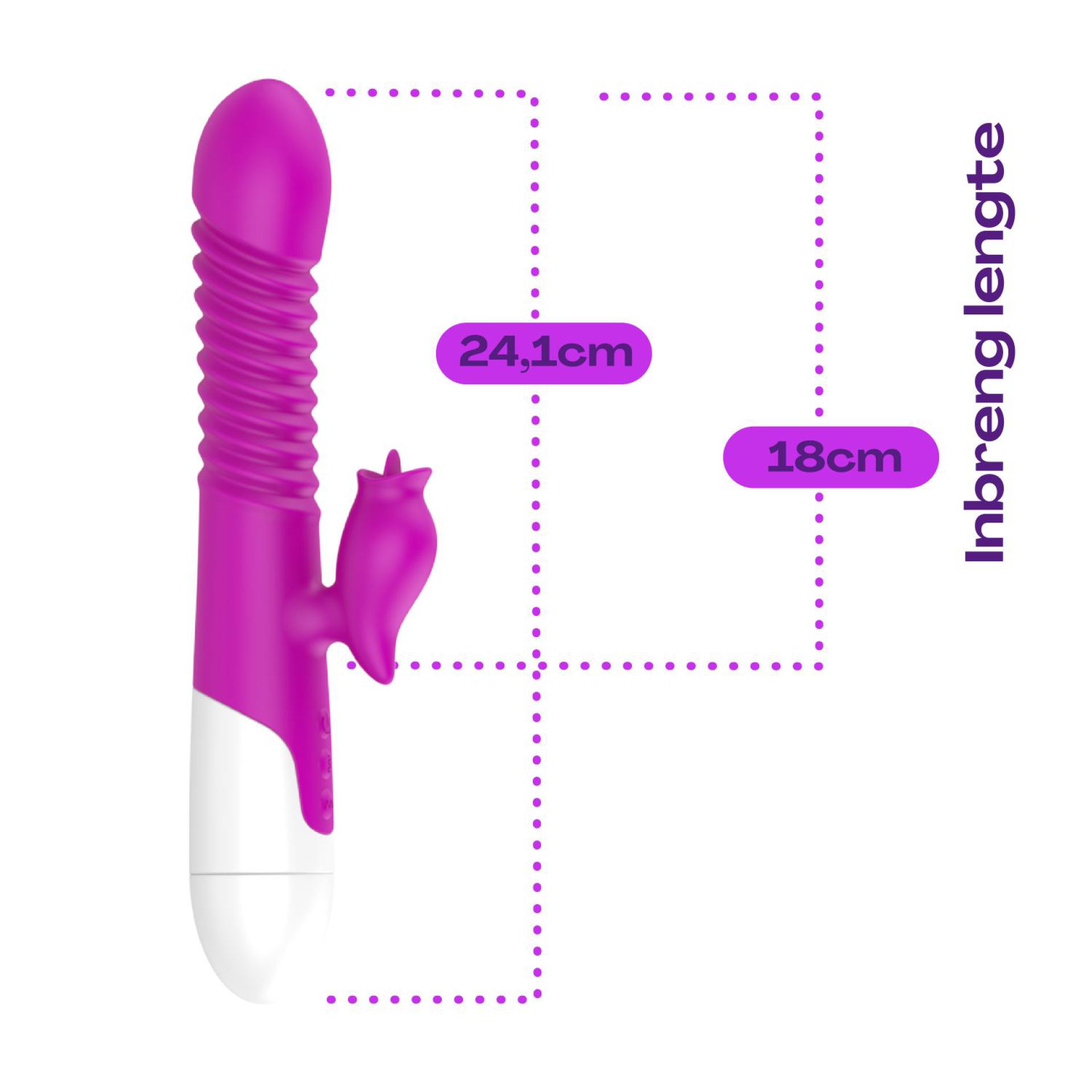 stotende tarzan vibrator met tong 2 in 1 paars