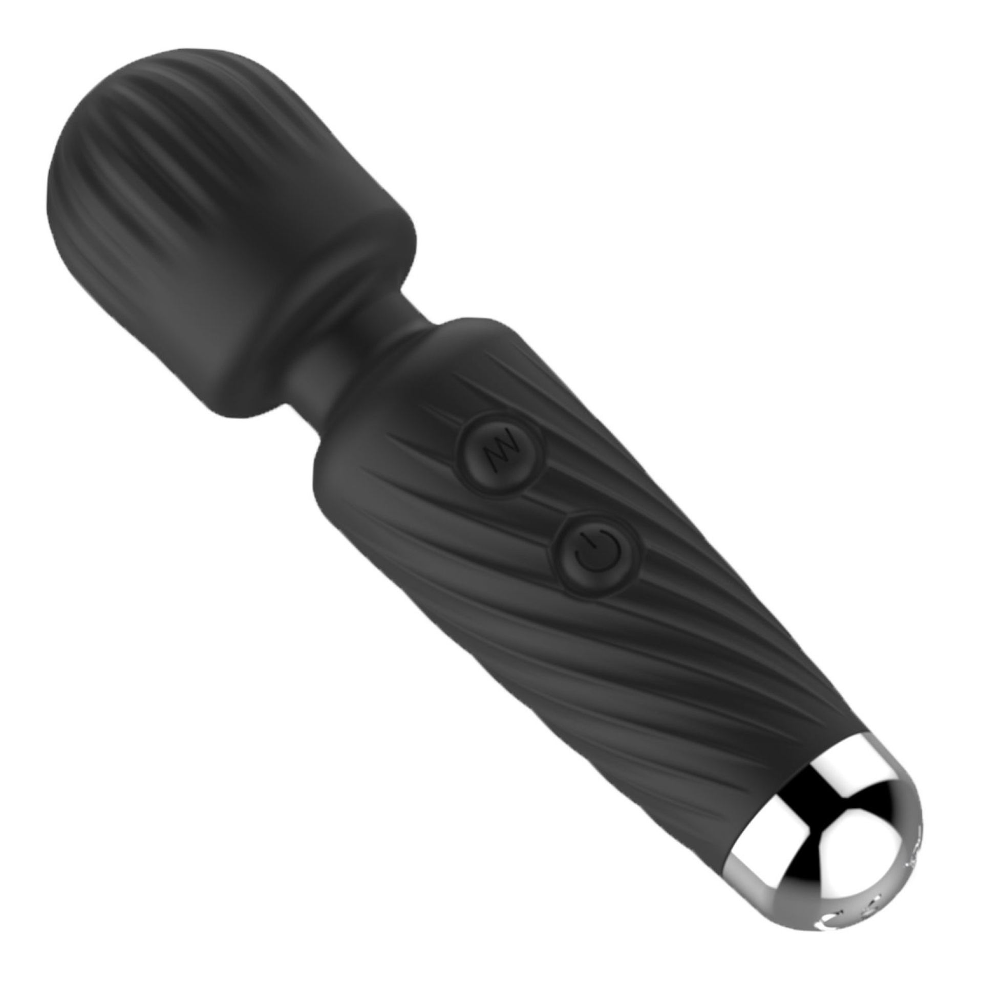 wand vibrator met reliëf 12,5cm zwart