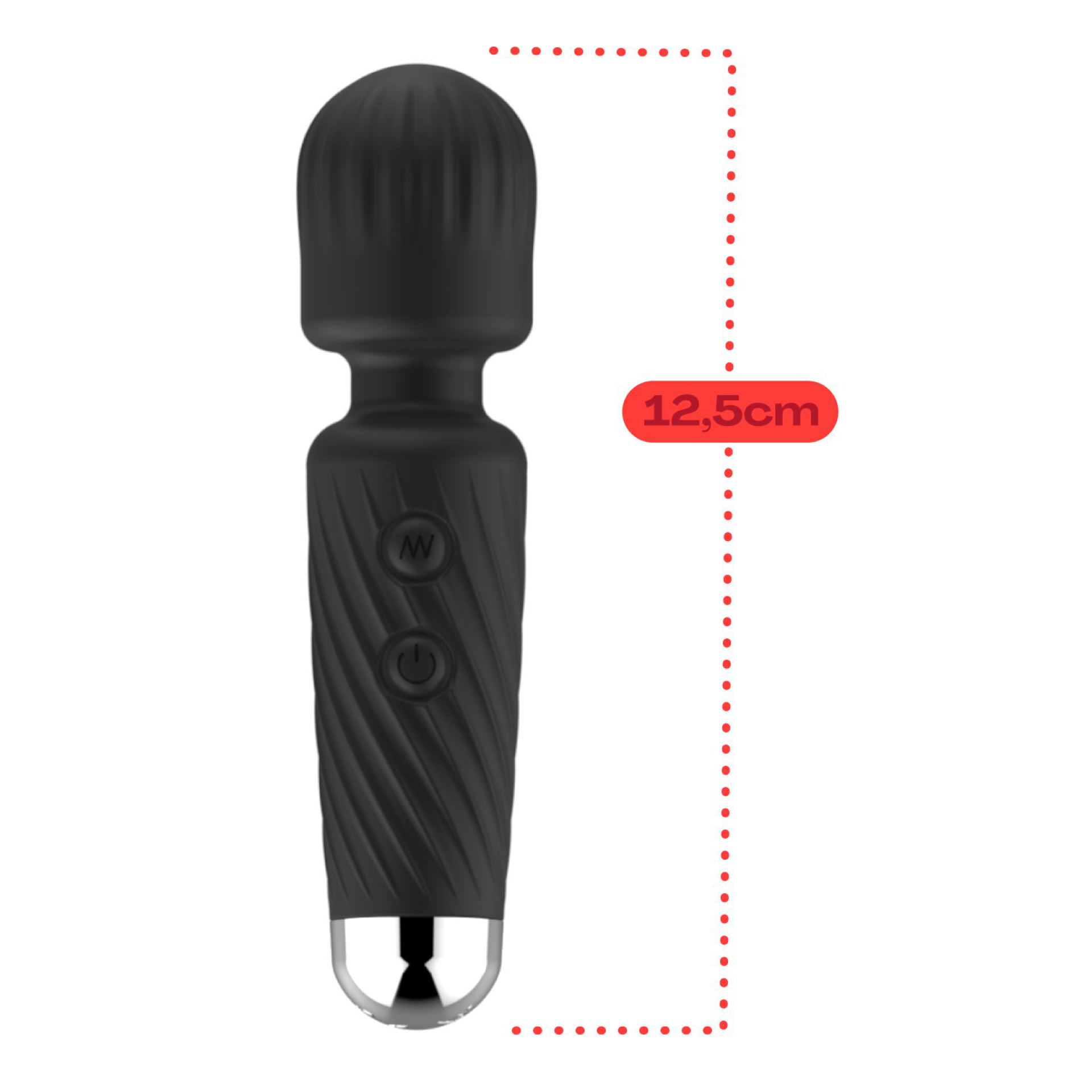 wand vibrator met reliëf 12,5cm zwart kopen